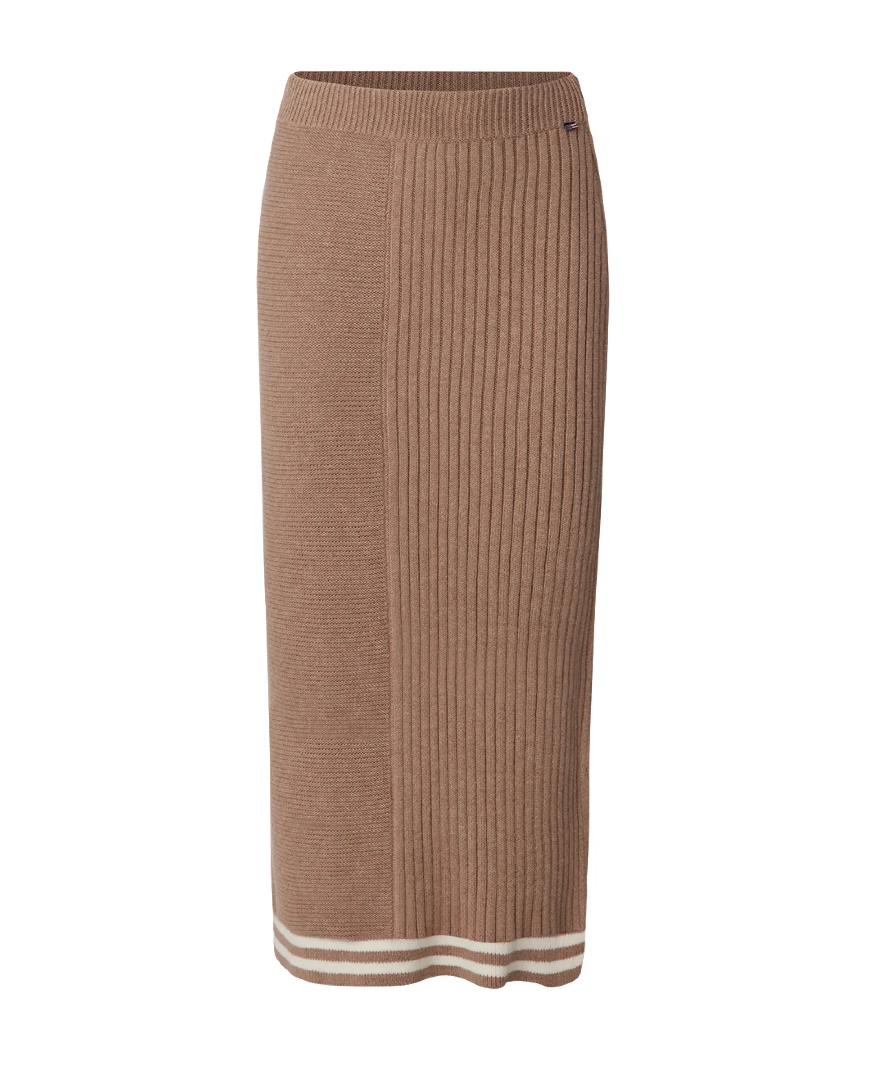 Fashion Lexington Company Agnes organic cotton/cashmere knitted skirt, beige/white