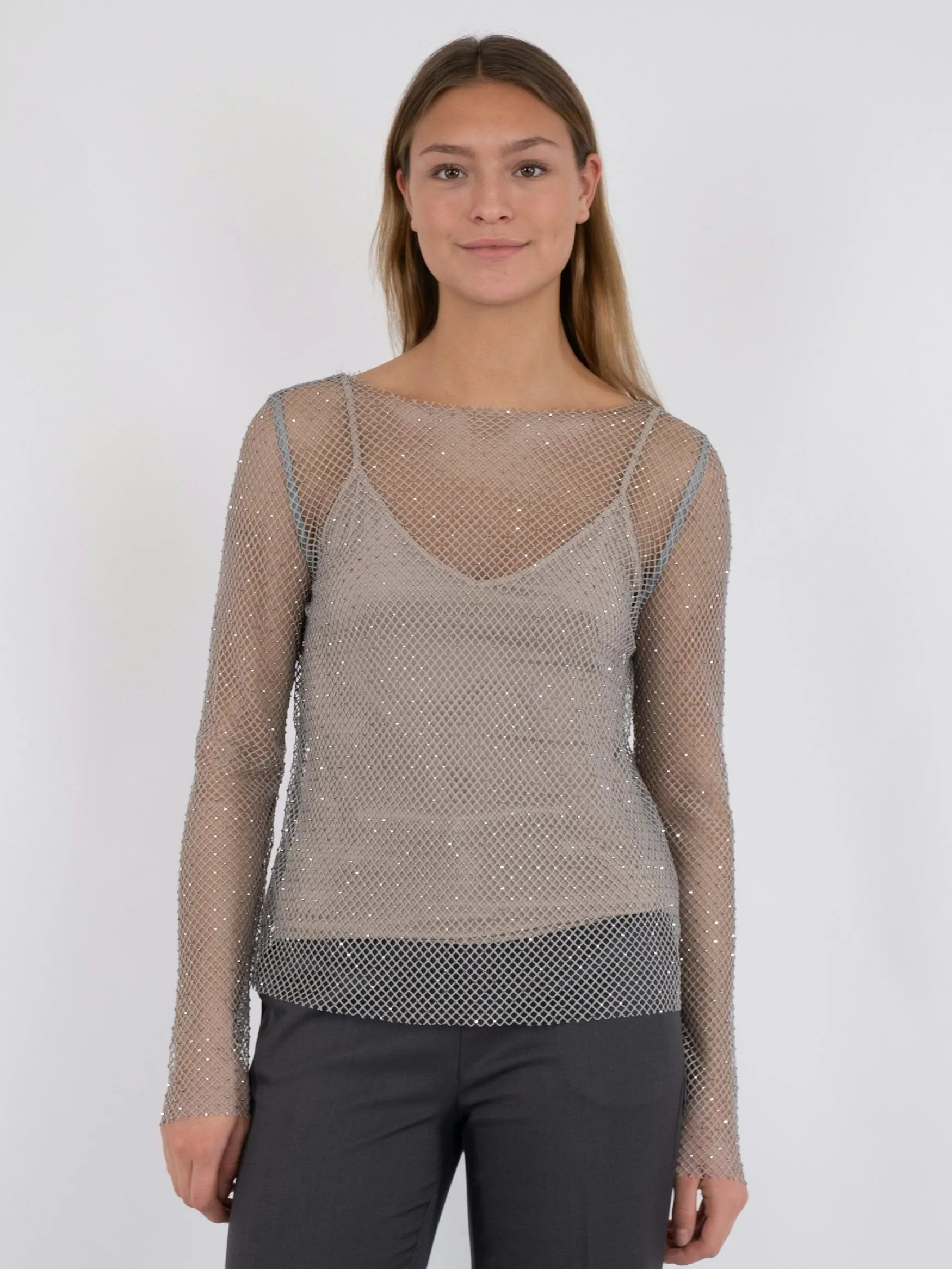 Best Neo Noir Aimee stone blouse, silver