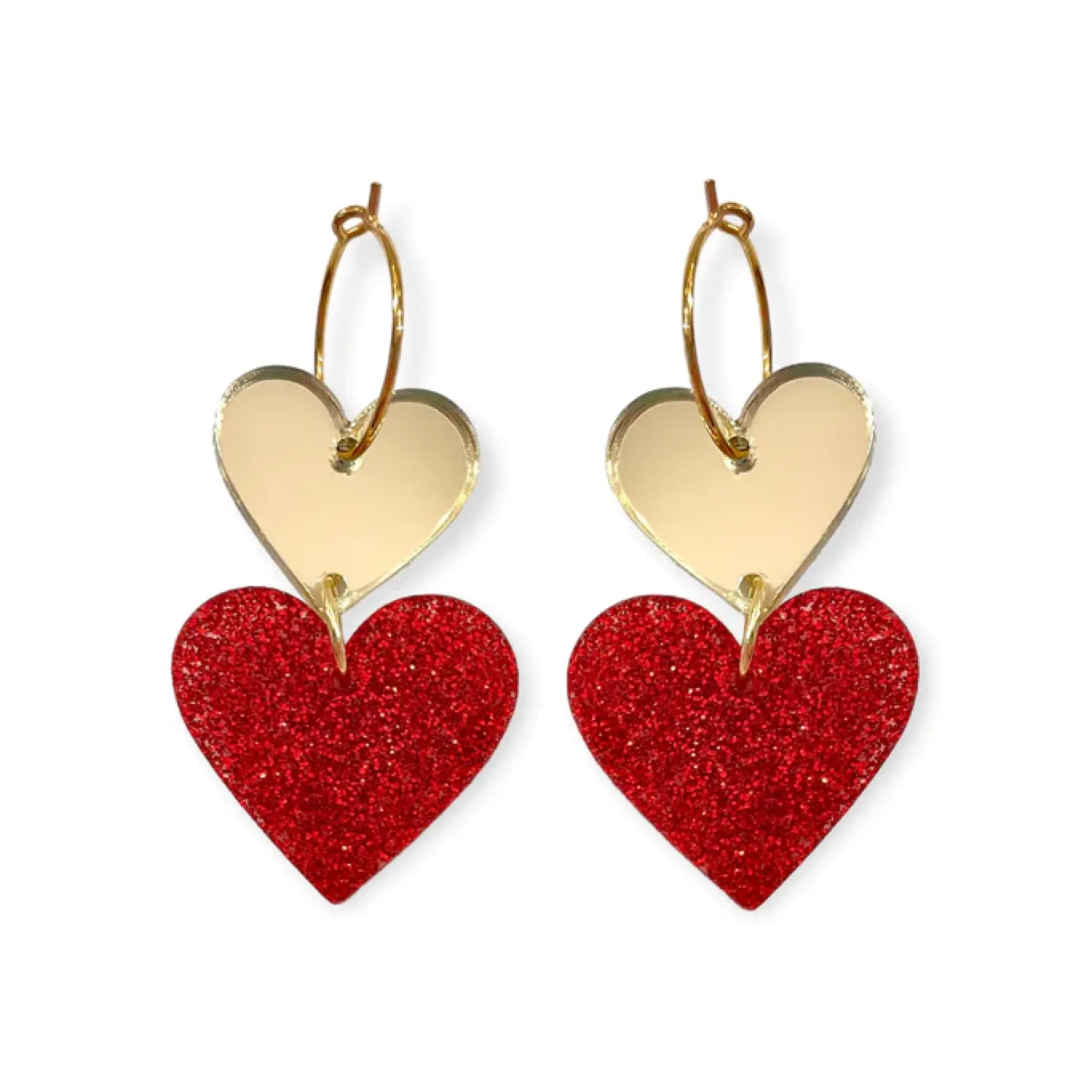 New ByFossdal All 4 love, gold/red glitter