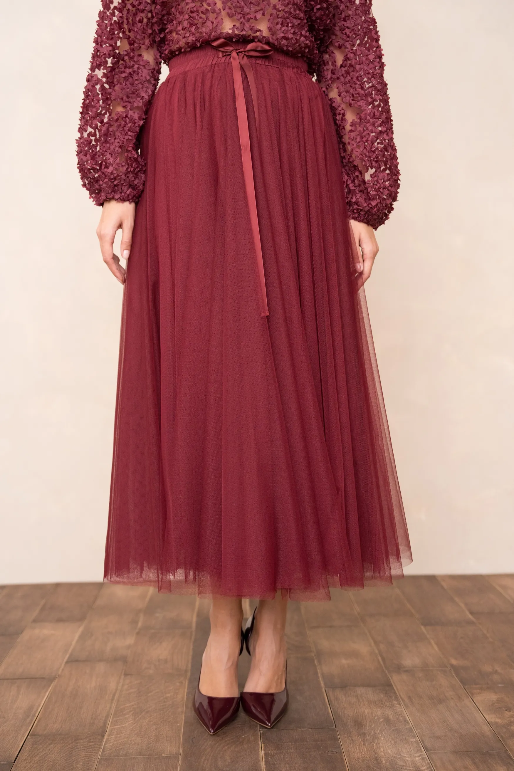 Best Choklate Paris Aria tulle skirt, bordeaux