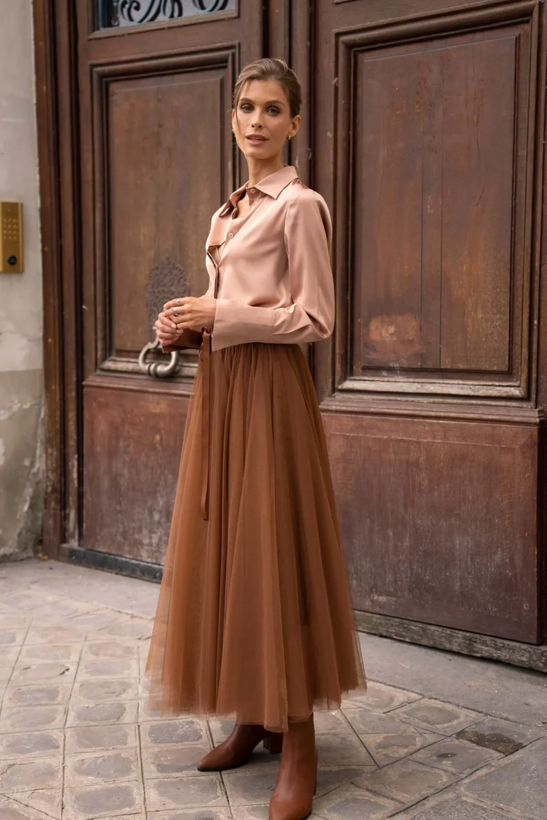 Sale Choklate Paris Aria tulle skirt, camel