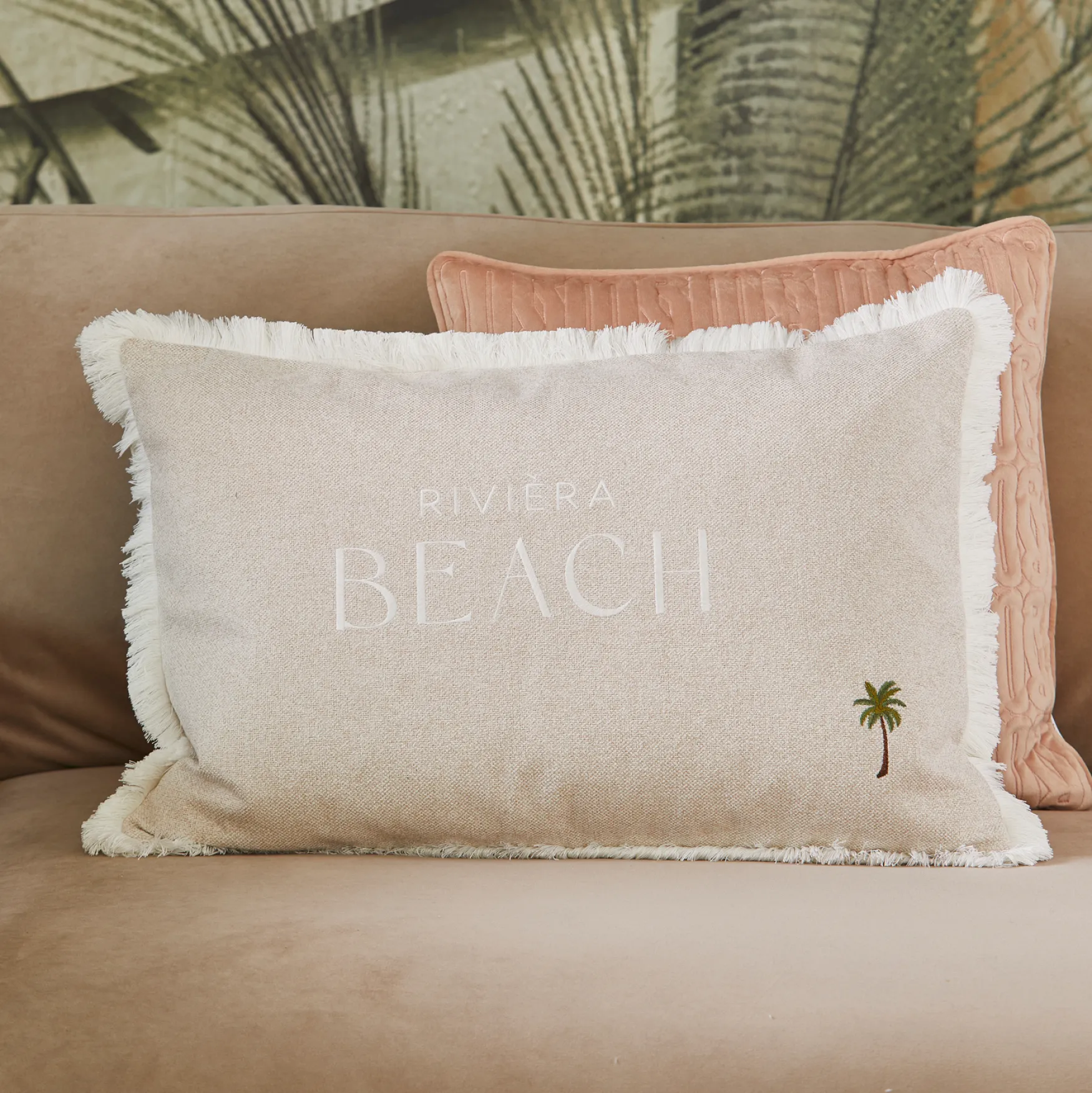 Best Rivièra Maison Beach palm tree pillow cover 65x45