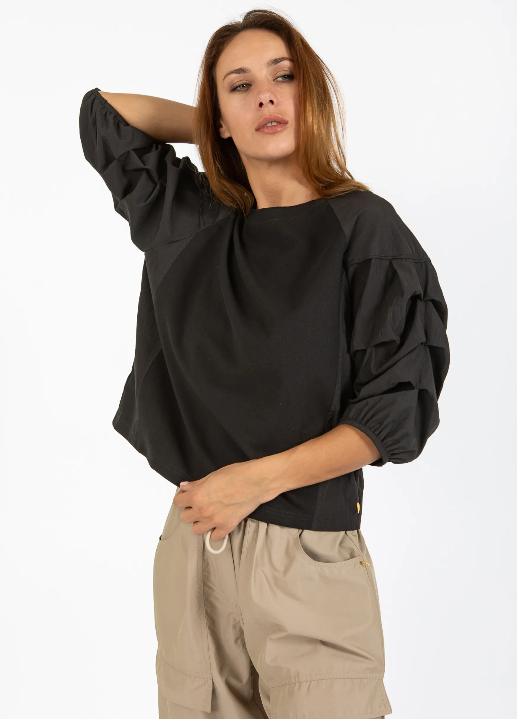 Fashion Coster Copenhagen Blouse with puffy sleeves, black