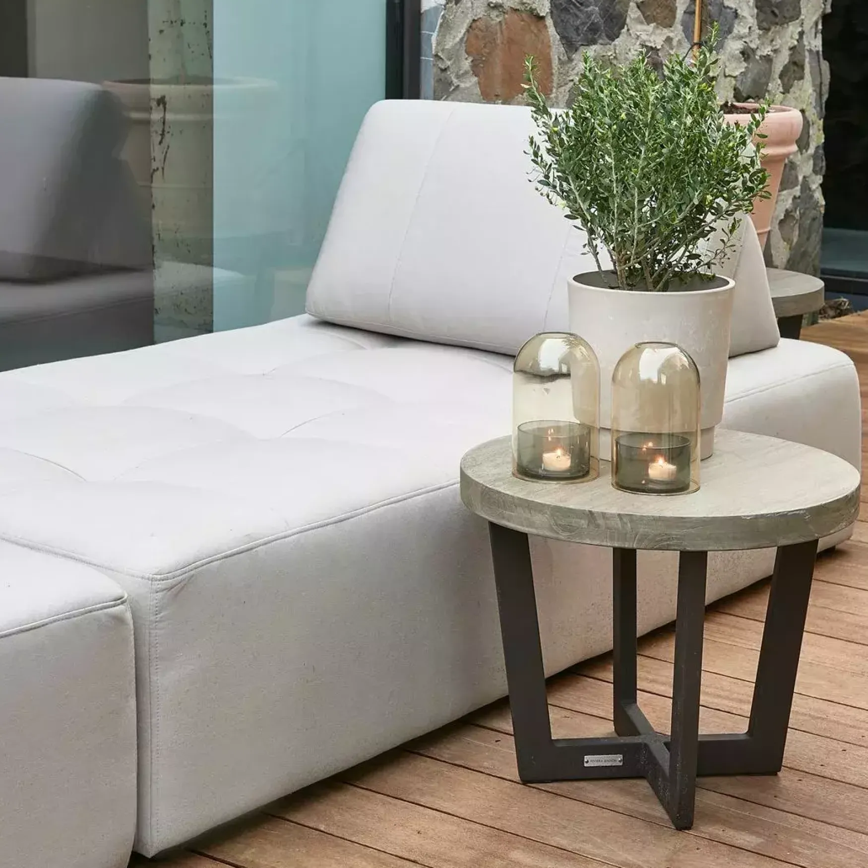 Outlet Rivièra Maison Bondi beach outdoor end table, grey