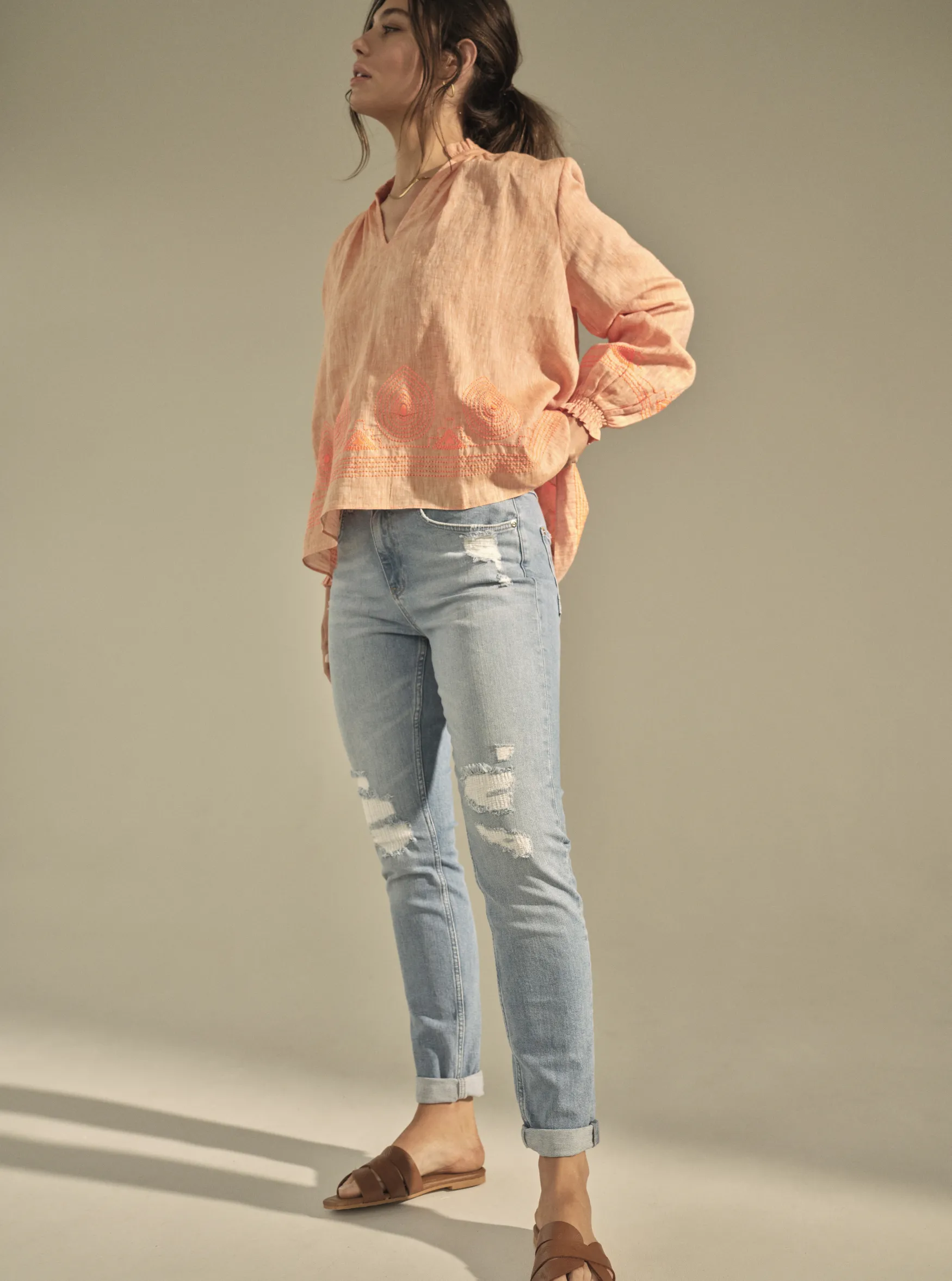 Discount Mos Mosh Bradford scratch jeans, light blue