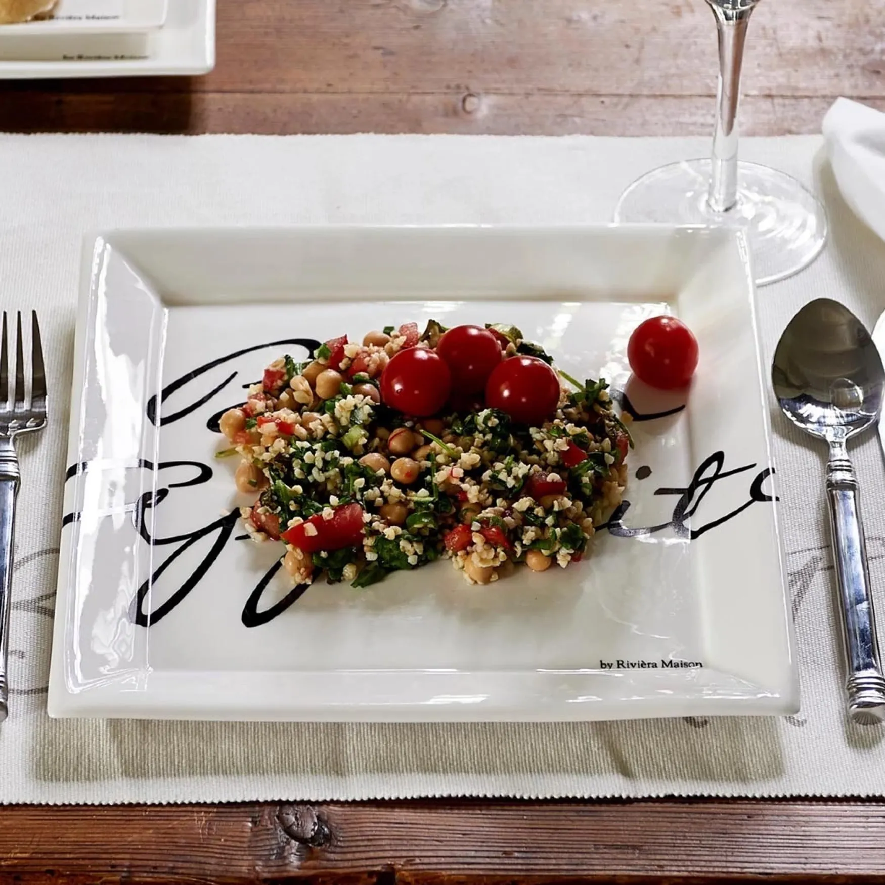 Discount Rivièra Maison Buon appetito square plate 26x26