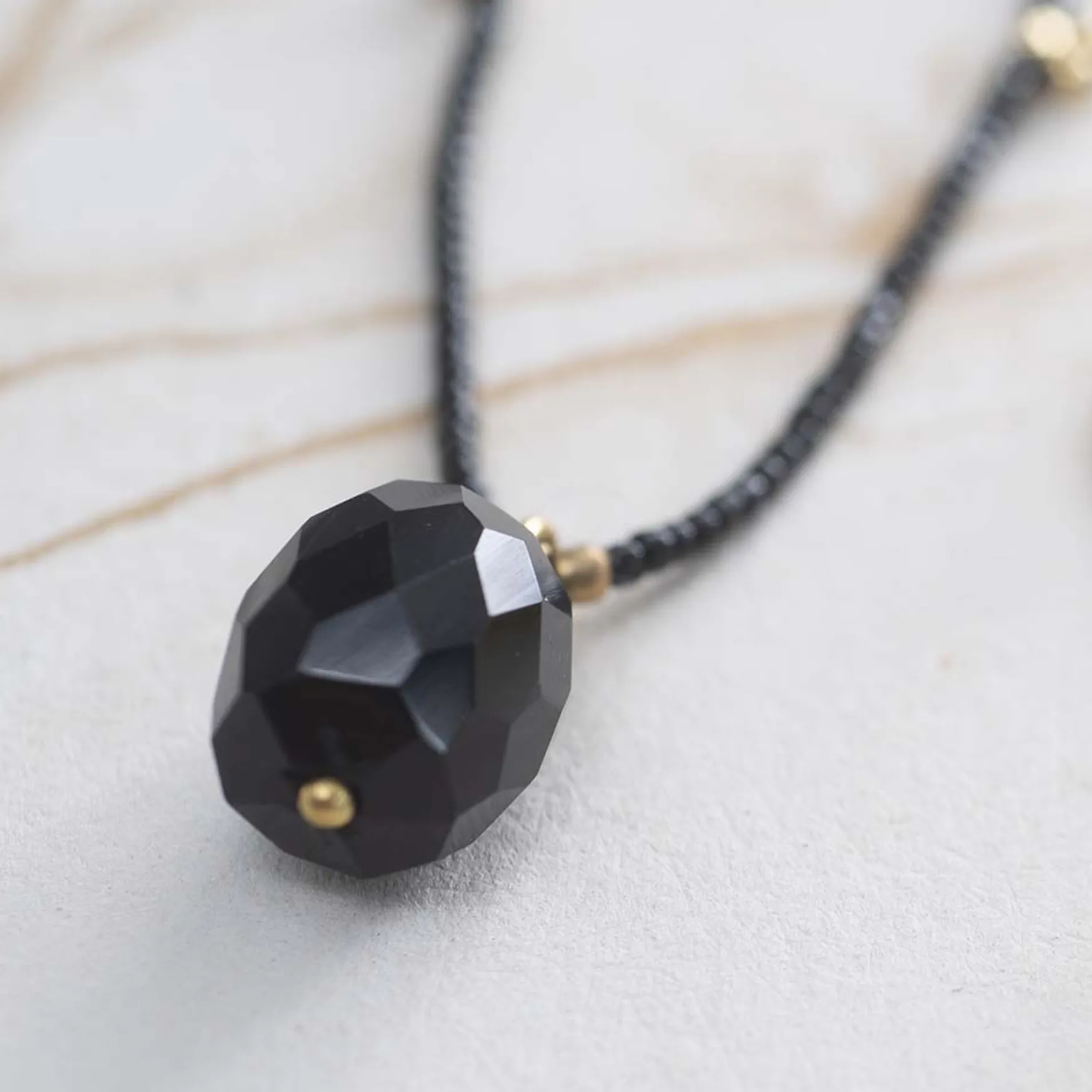 Best A Beautiful Story Cherish black onyx gold necklace
