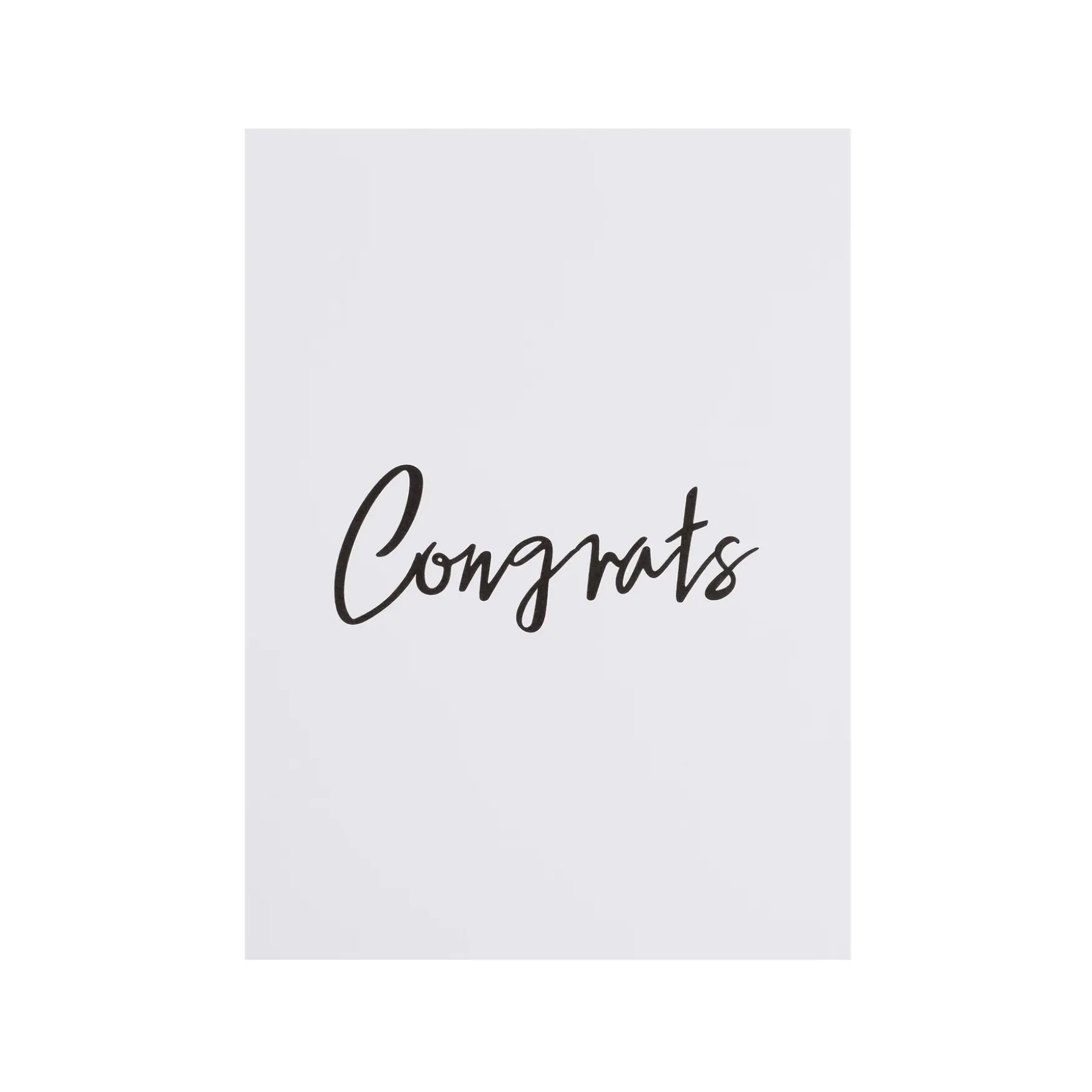 Hot DARK department Congrats card, white with black