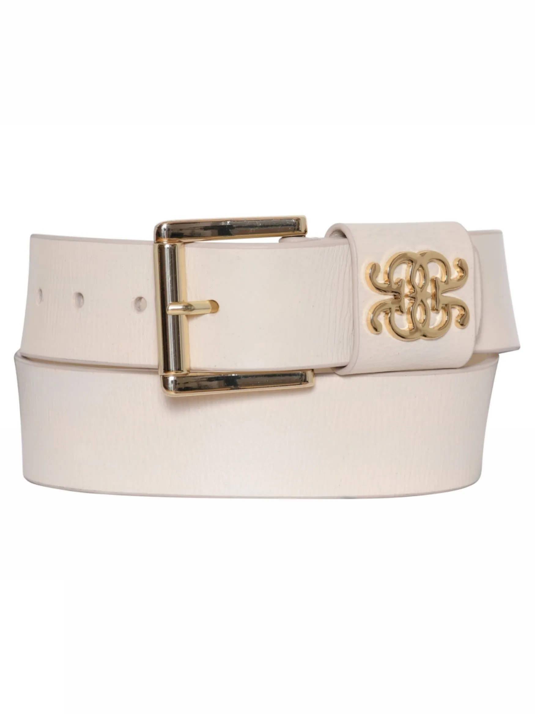 Online Gustav Crystal leather belt, creamy