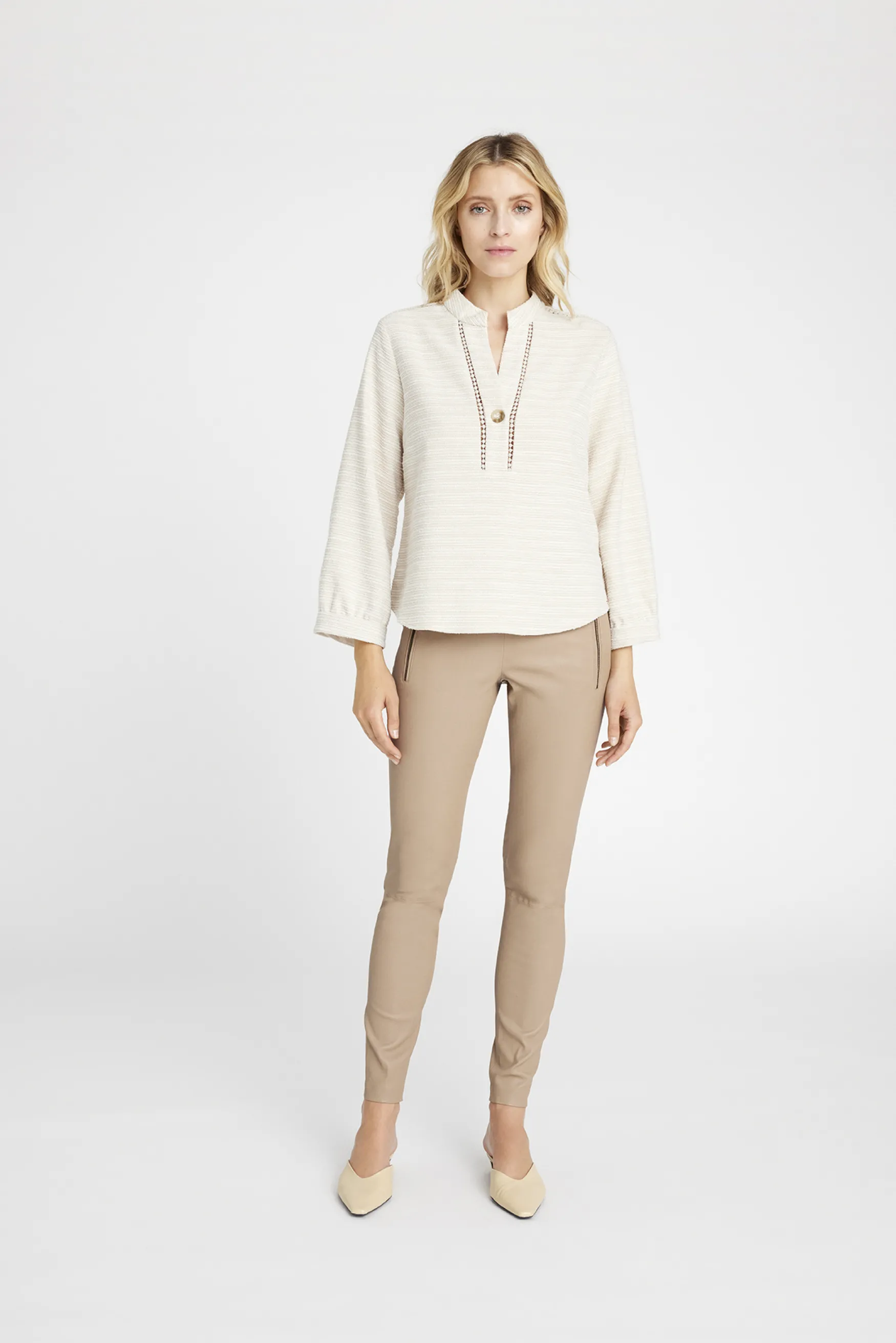 Online Gustav Dara stretch leather pant, beige
