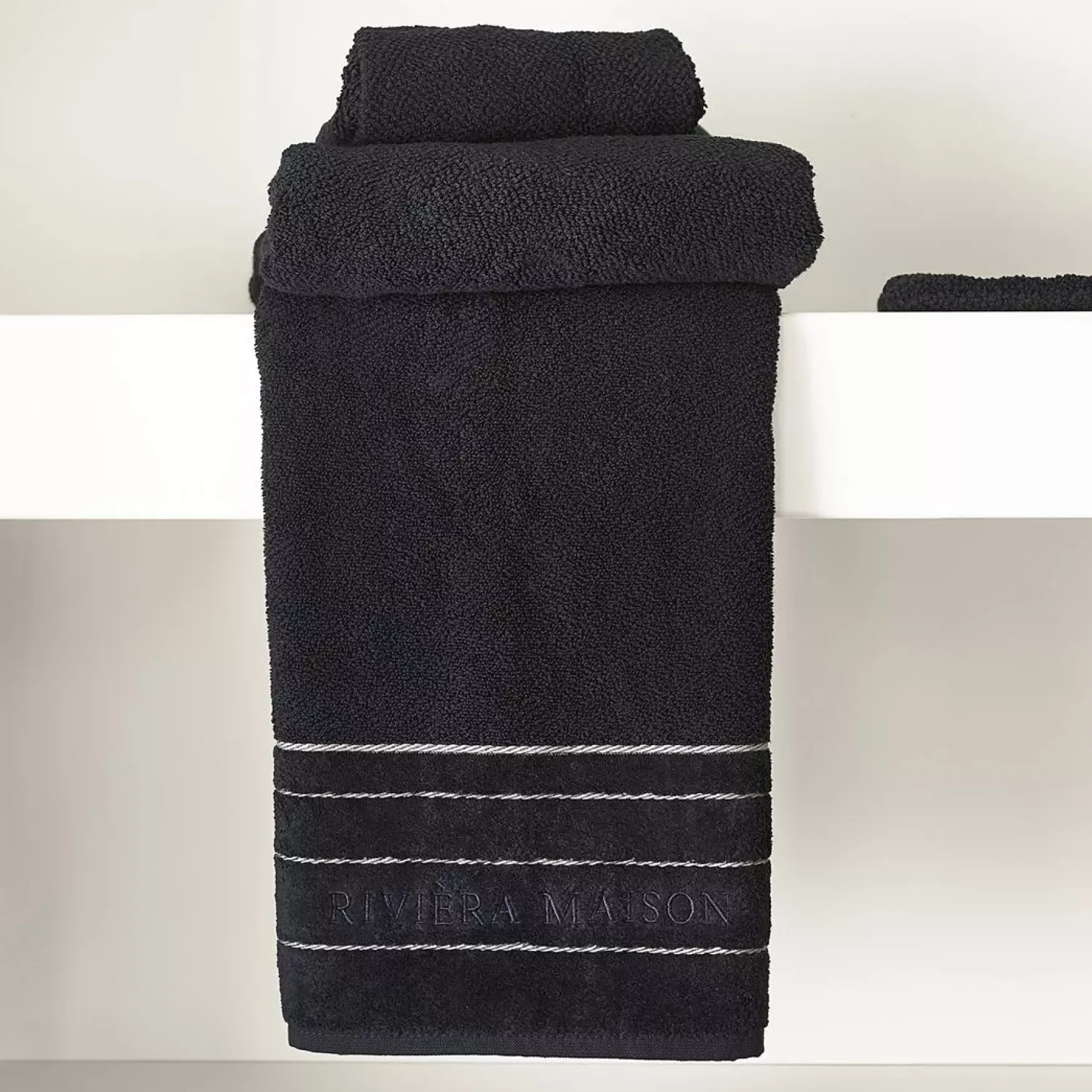 Best Rivièra Maison Elegant towel 100x50, black