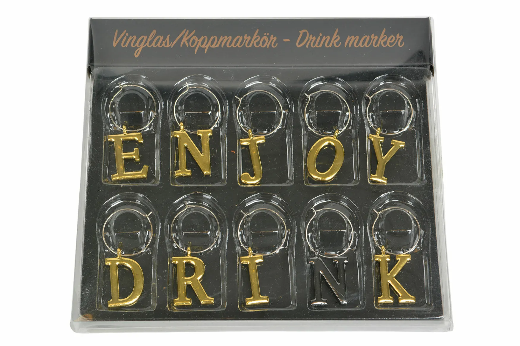 Hot A Lot Decoration Enjoy drink -lasimerkit, kulta