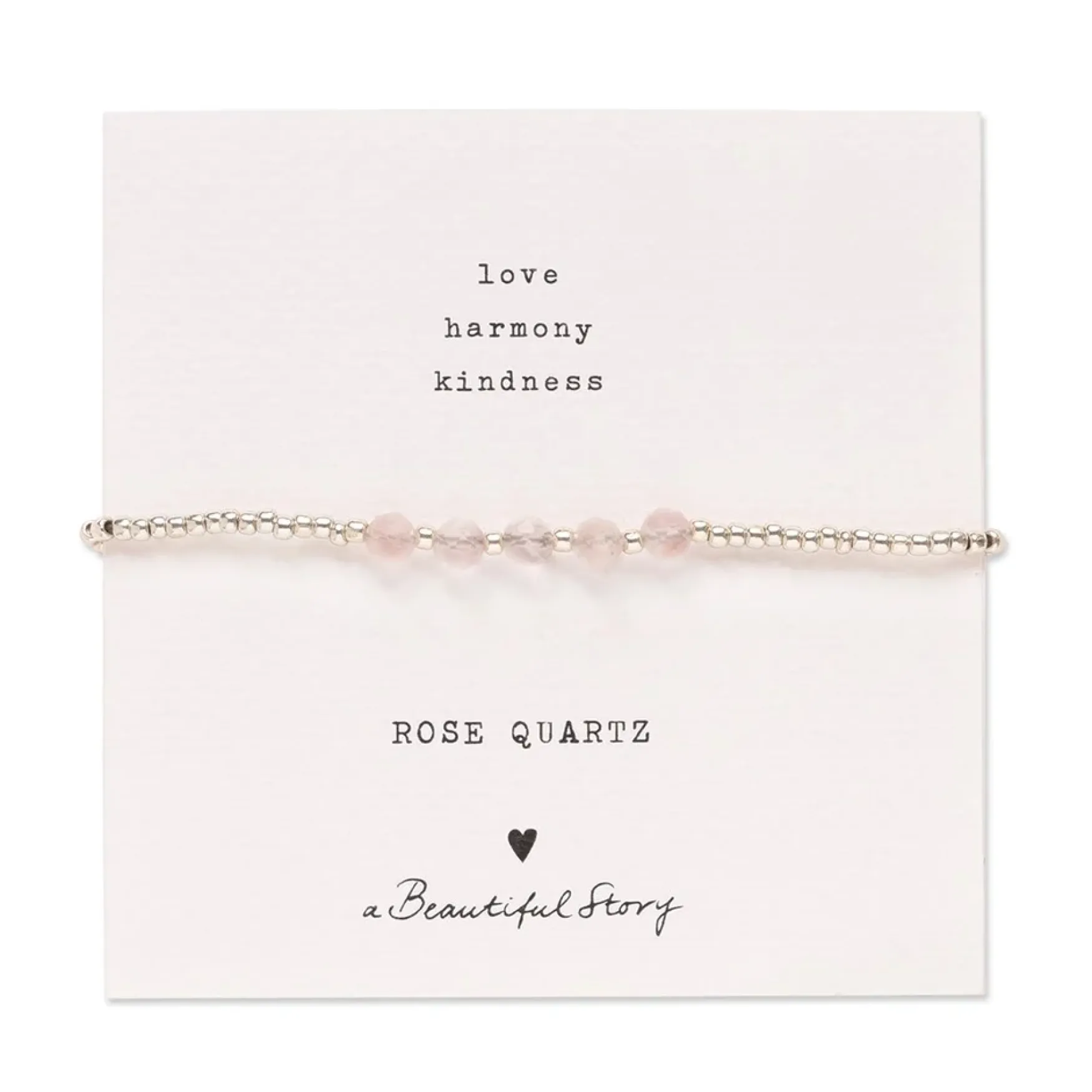 Fashion A Beautiful Story Essential rose quartz bracelet silver