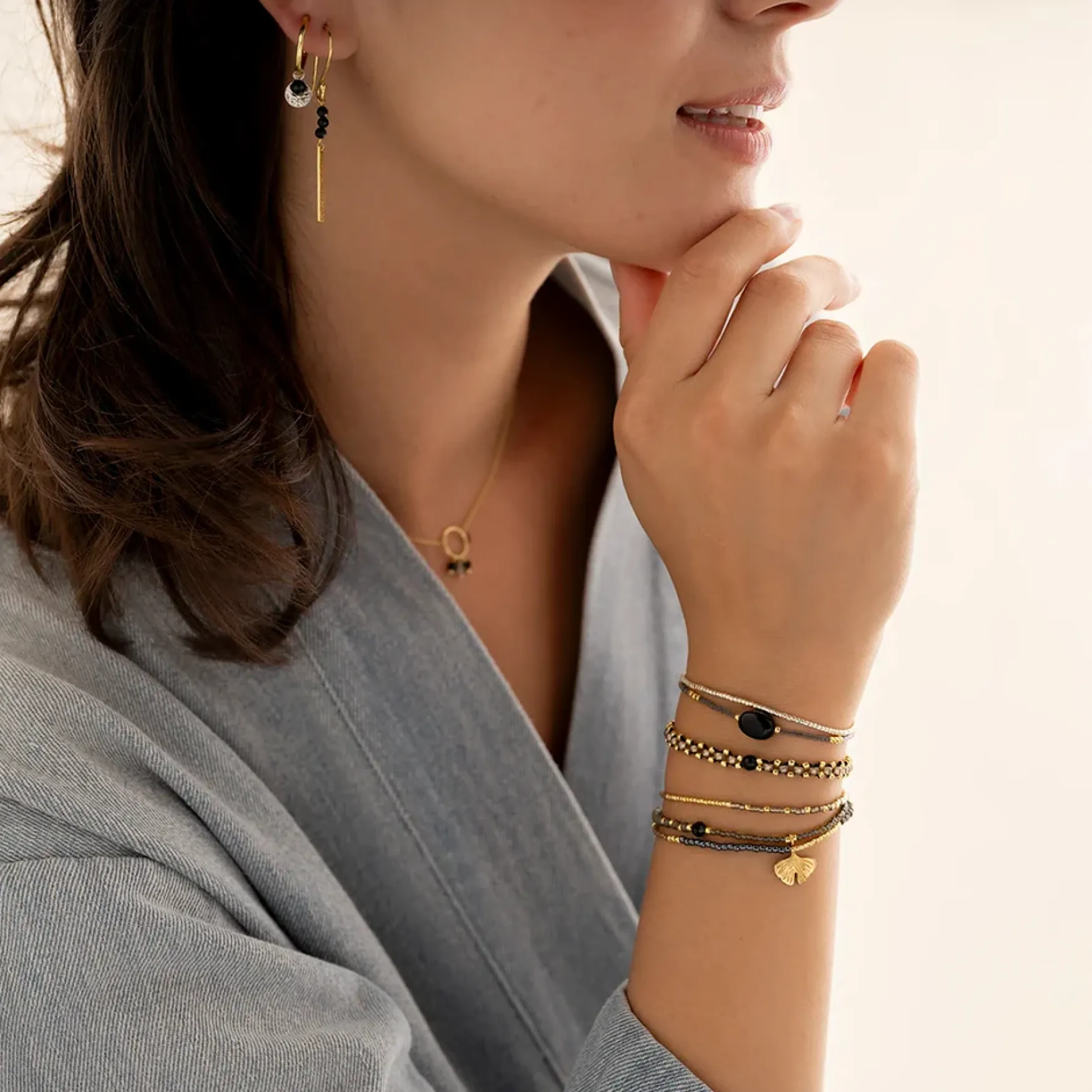 Clearance A Beautiful Story Eternal black onyx bracelet