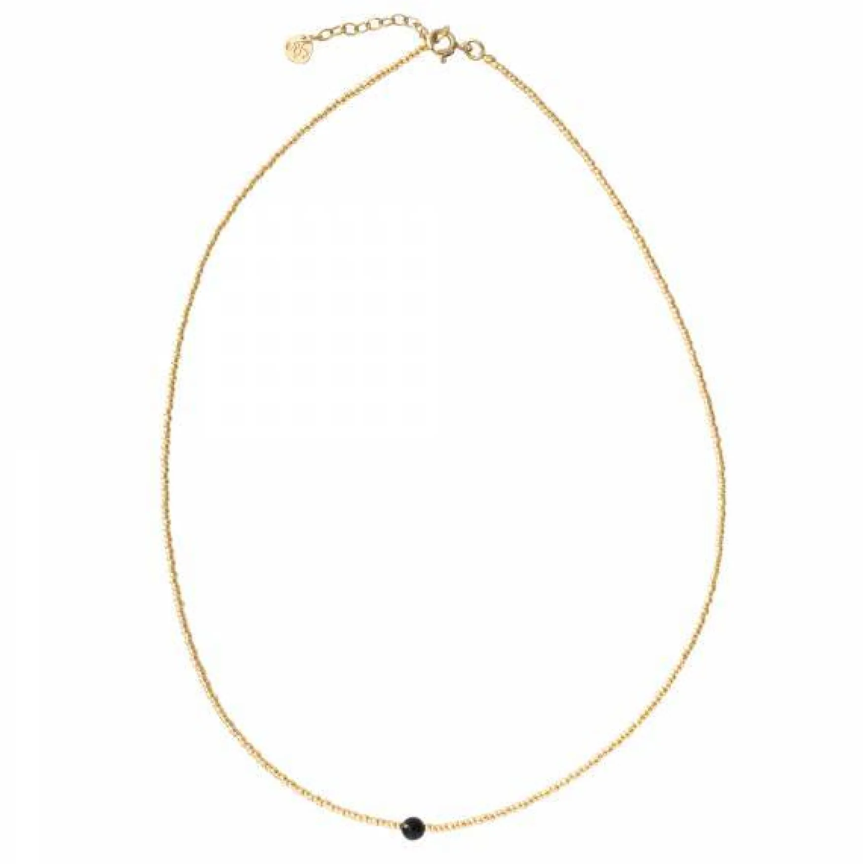 Sale A Beautiful Story Flora black onyx gold necklace