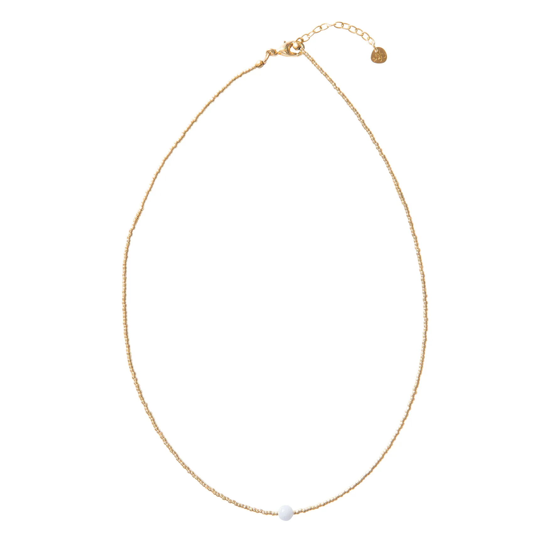 Hot A Beautiful Story Flora blue lace agate gold necklace