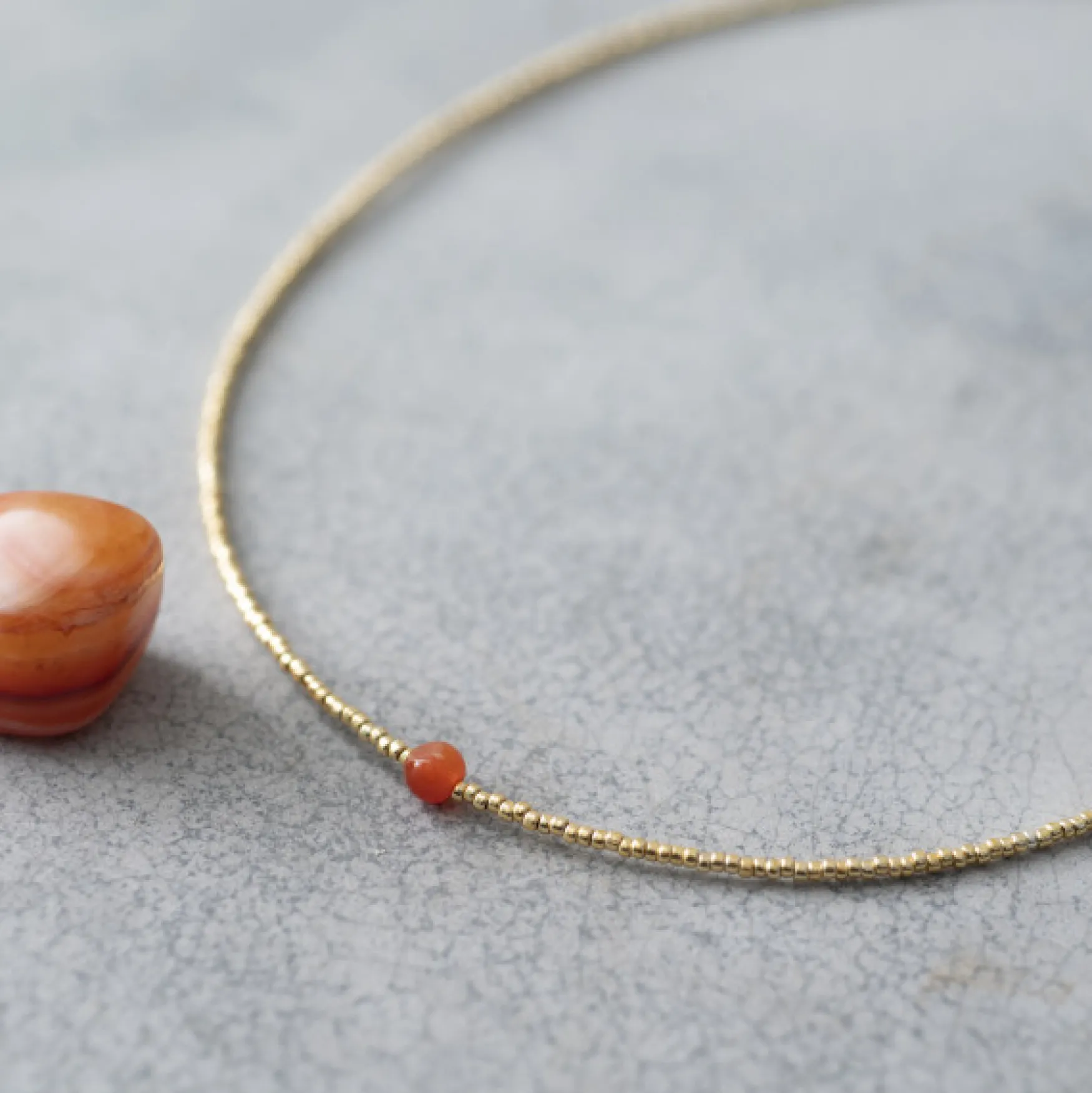 Fashion A Beautiful Story Flora carnelian gold necklace