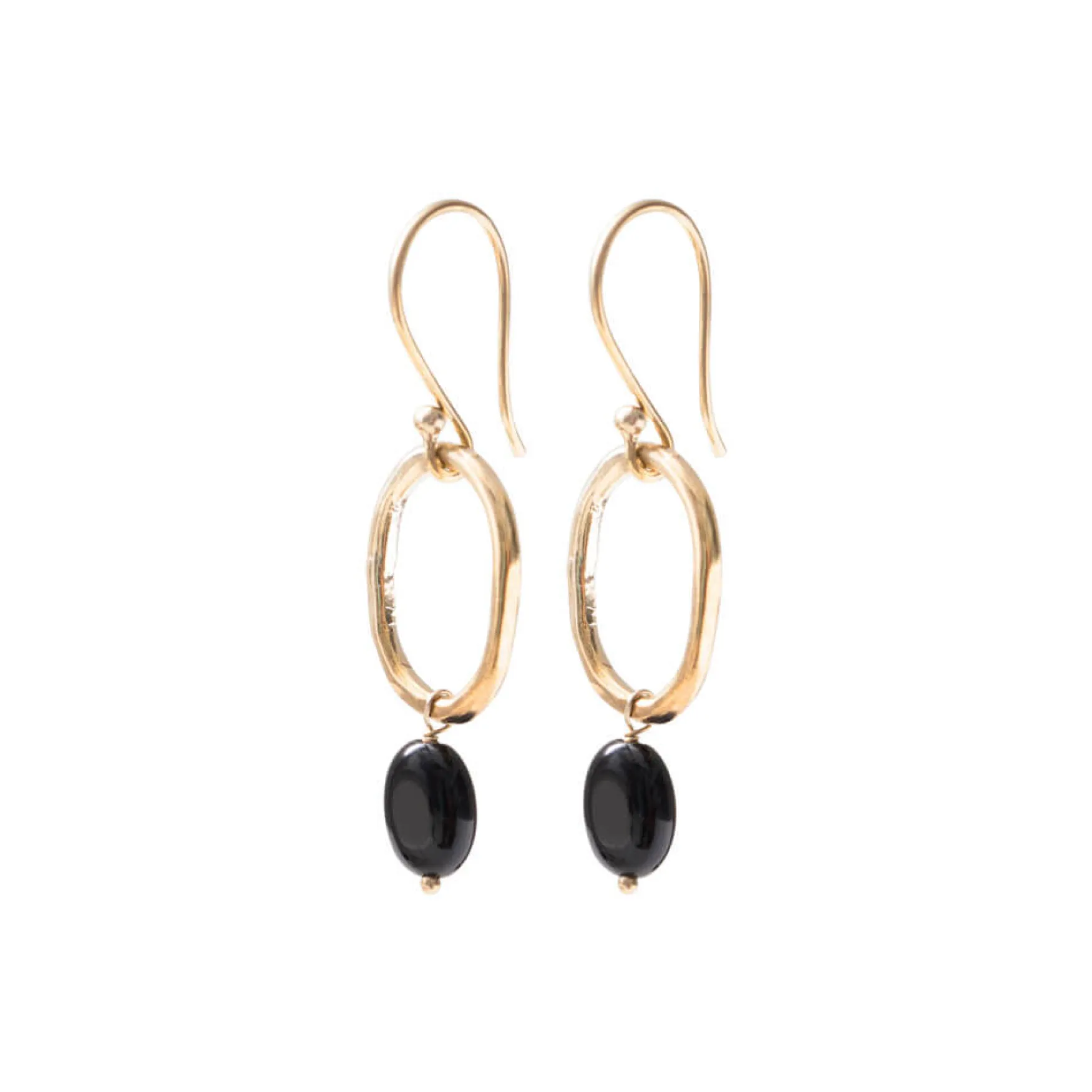 Hot A Beautiful Story Graceful black onyx gold earrings