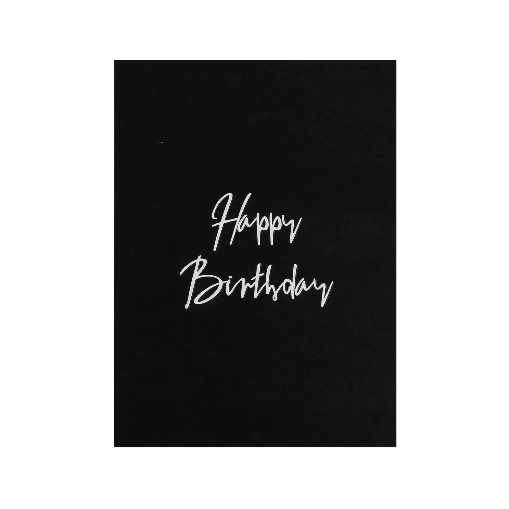 Discount DARK department Happy birthday card, black with white