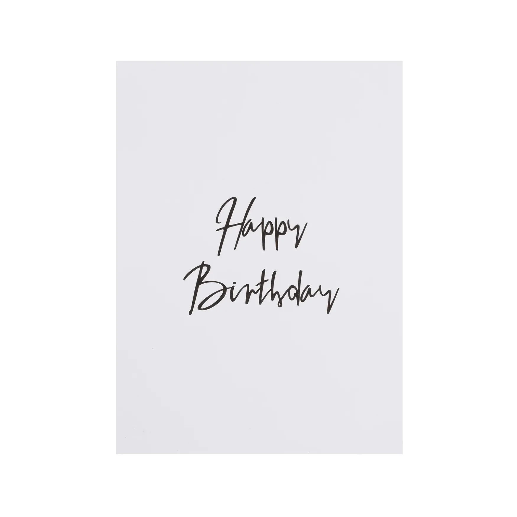 Hot DARK department Happy birthday card, white with black