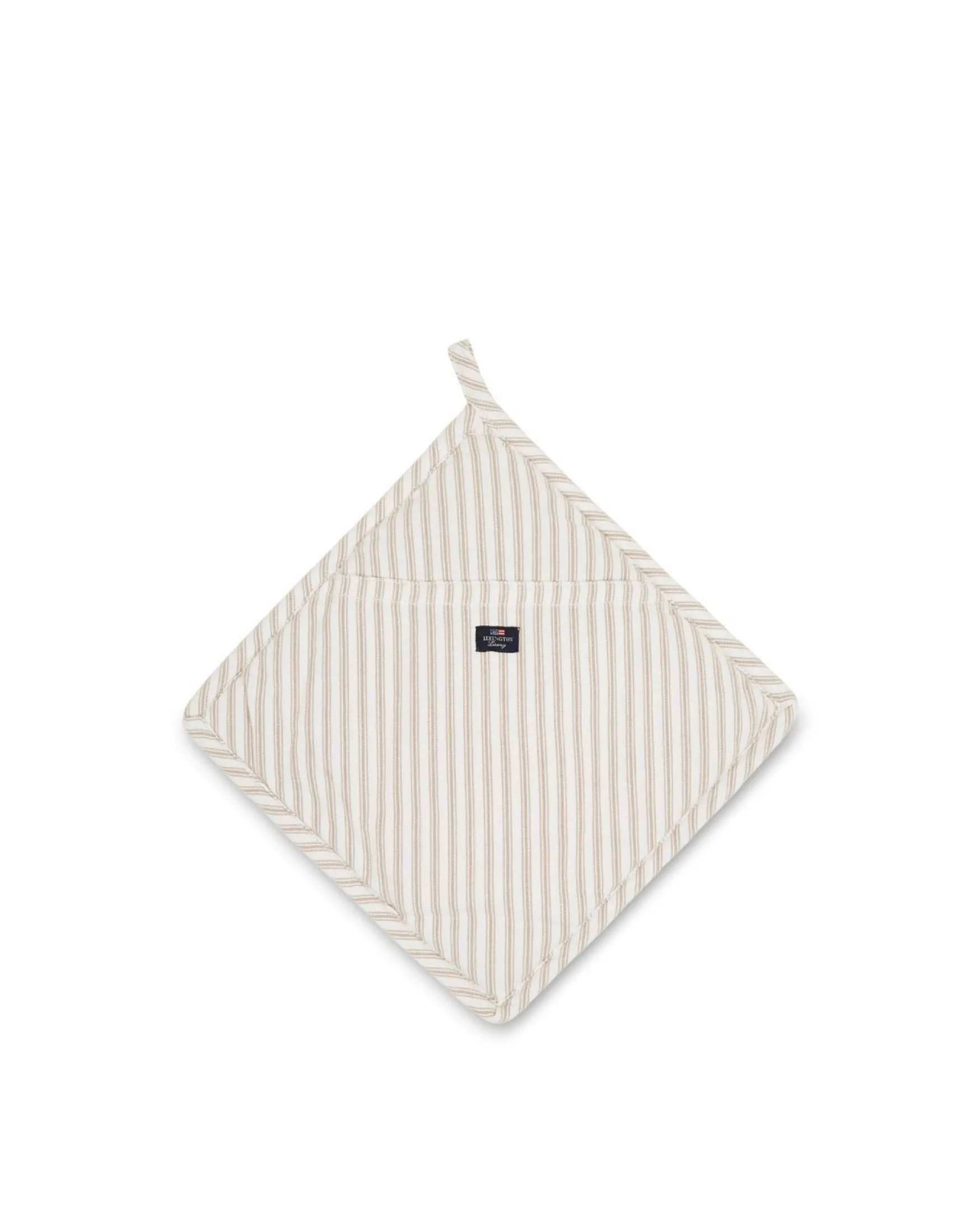 Hot Lexington Company Icons cotton herringbone striped potholder, beige/white