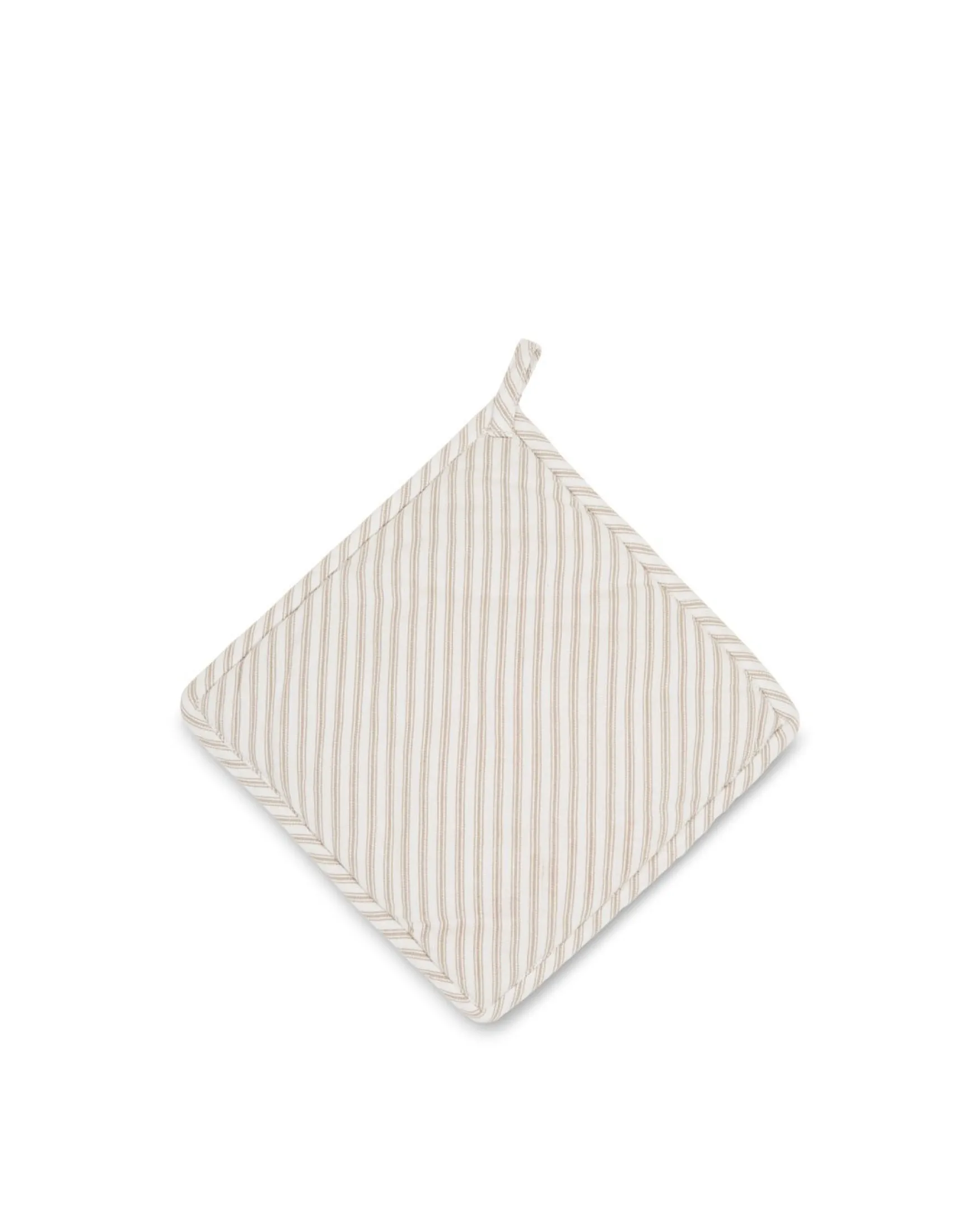 Hot Lexington Company Icons cotton herringbone striped potholder, beige/white
