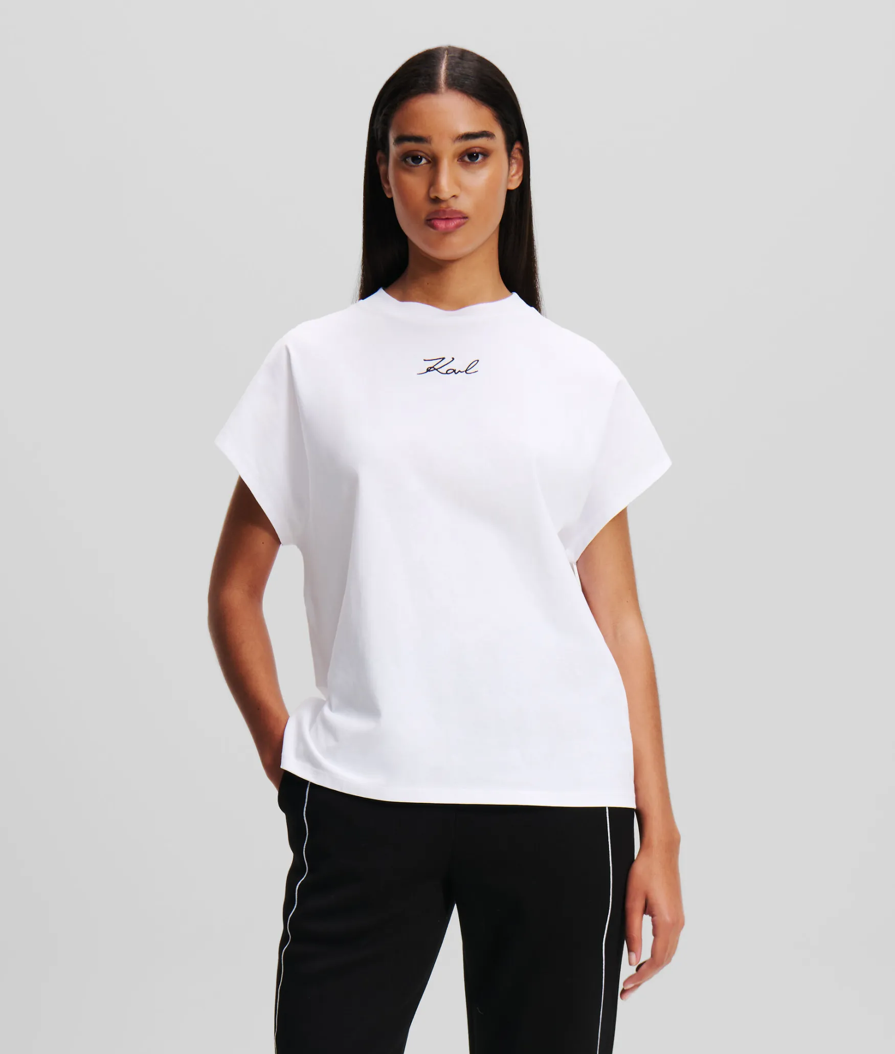 Best KARL LAGERFELD Karl signature t-shirt, white
