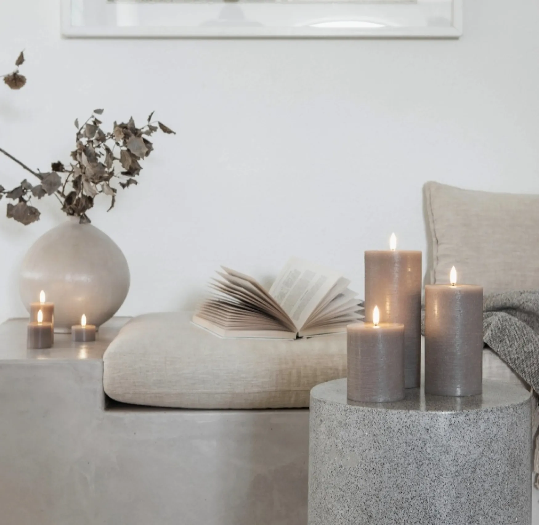 Fashion Uyuni Lighting Led candle 15cm, sandstone