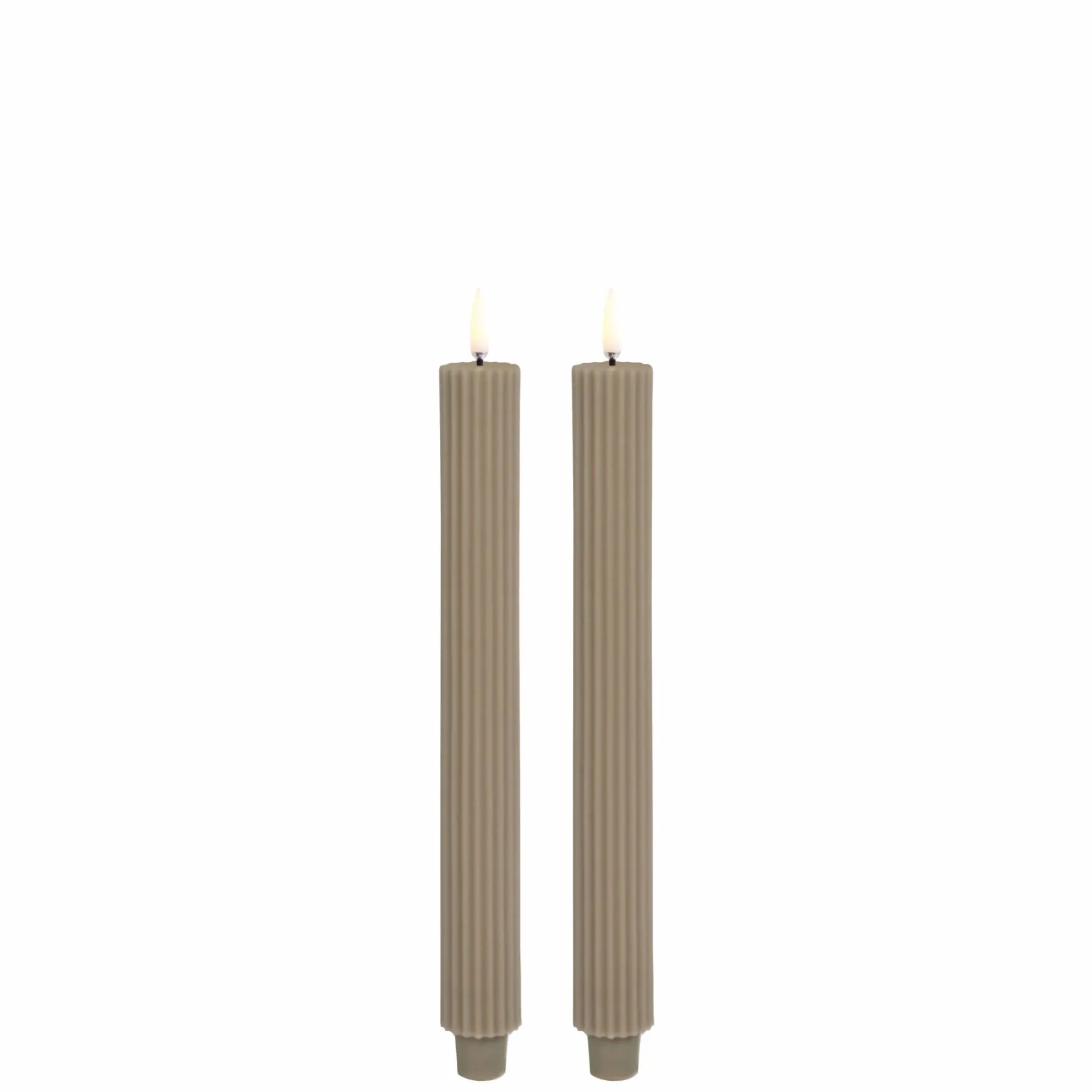 Best Uyuni Lighting Led taper candle grooved 2pcs, sandstone