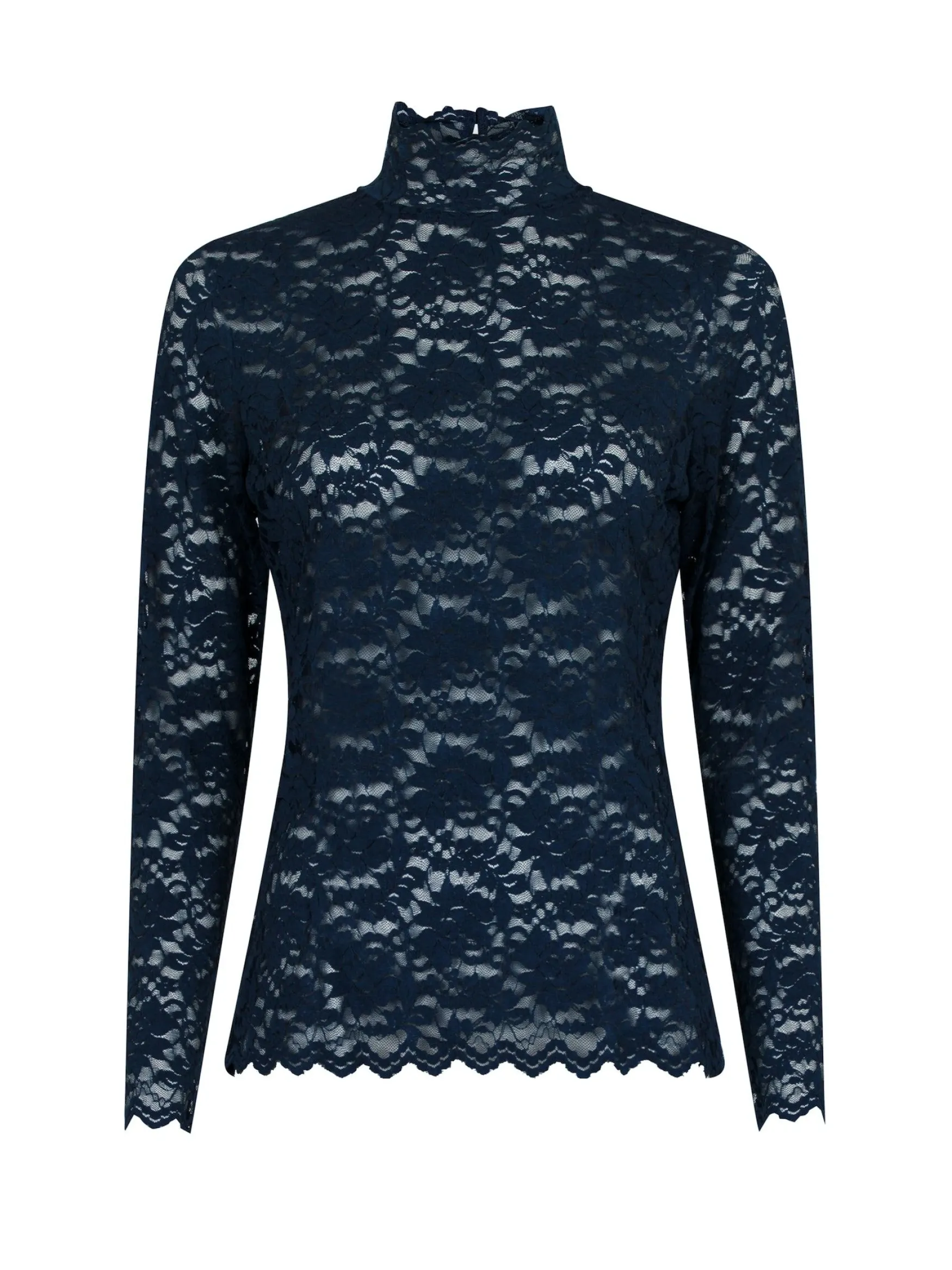 New Neo Noir Liza laceflower blouse, navy