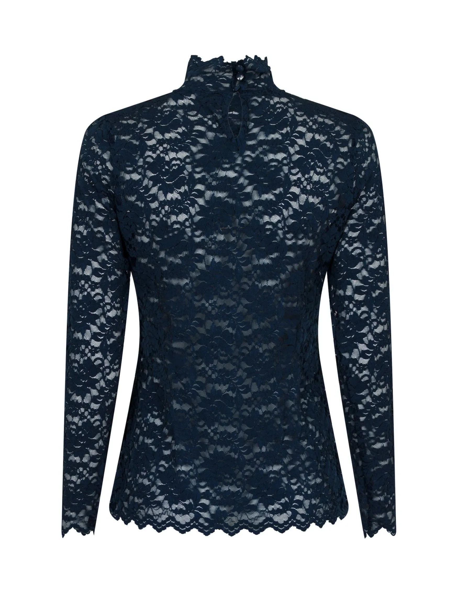 New Neo Noir Liza laceflower blouse, navy