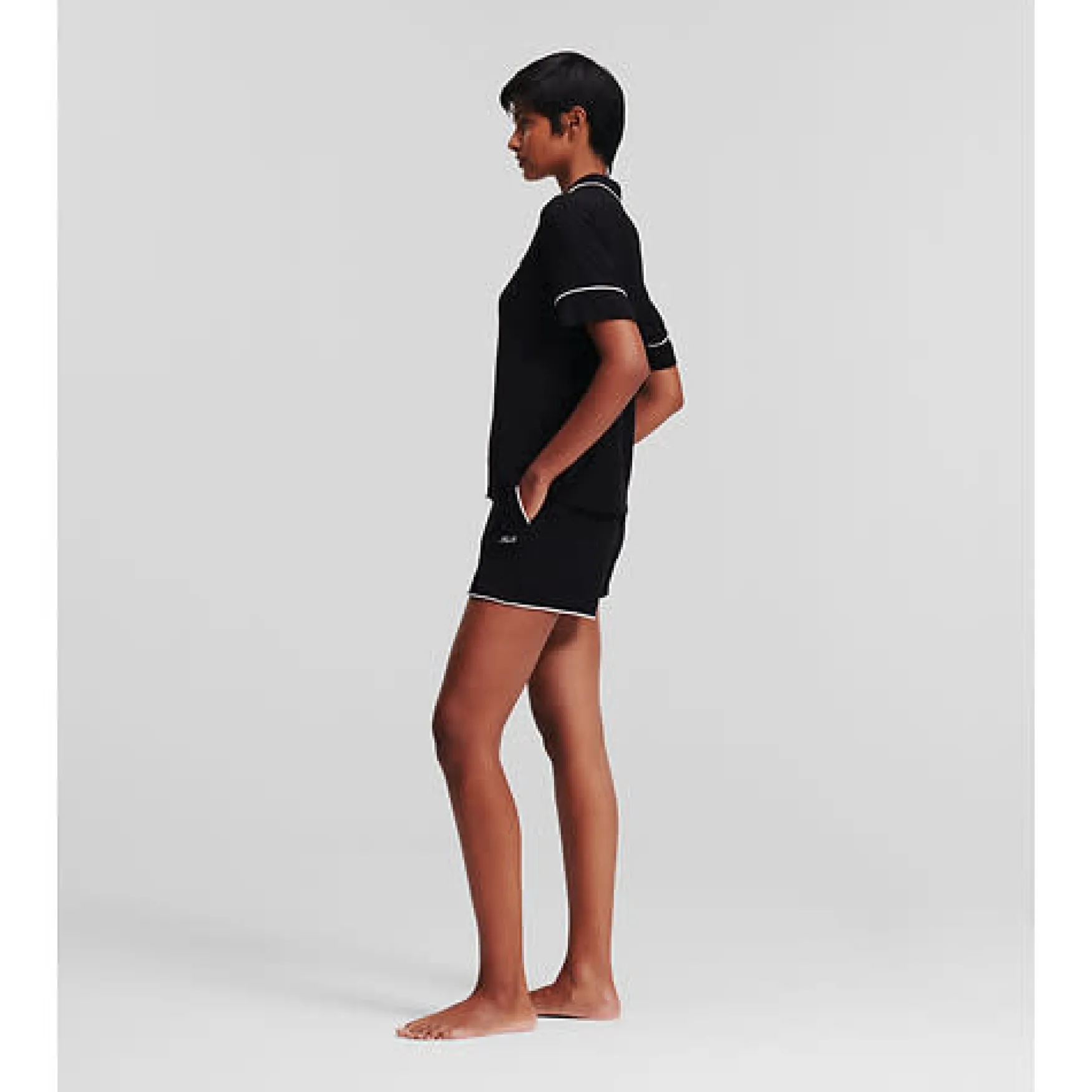 Clearance KARL LAGERFELD Logo jersey pyjama set, black