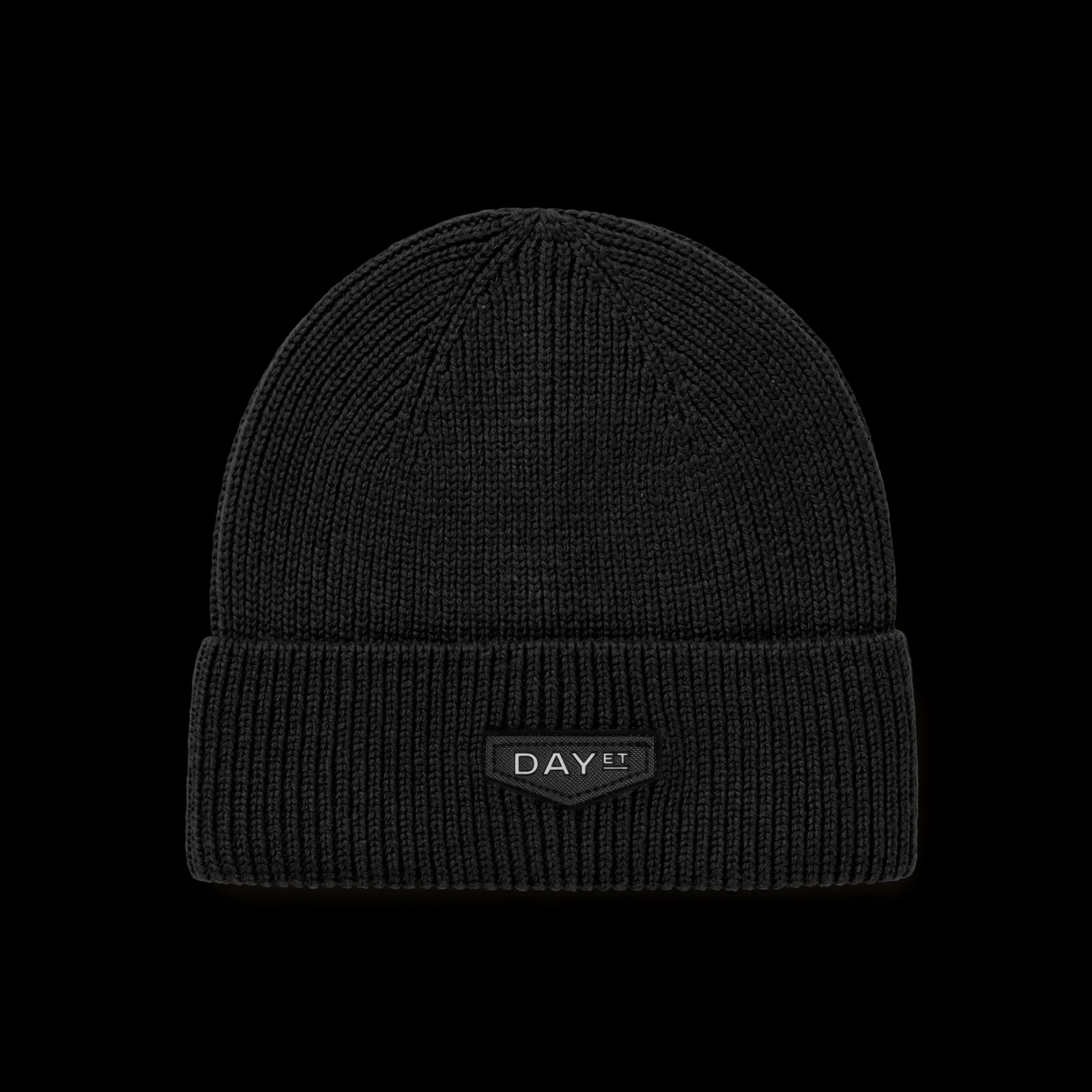 New Day Et Logo patch knit hat, black