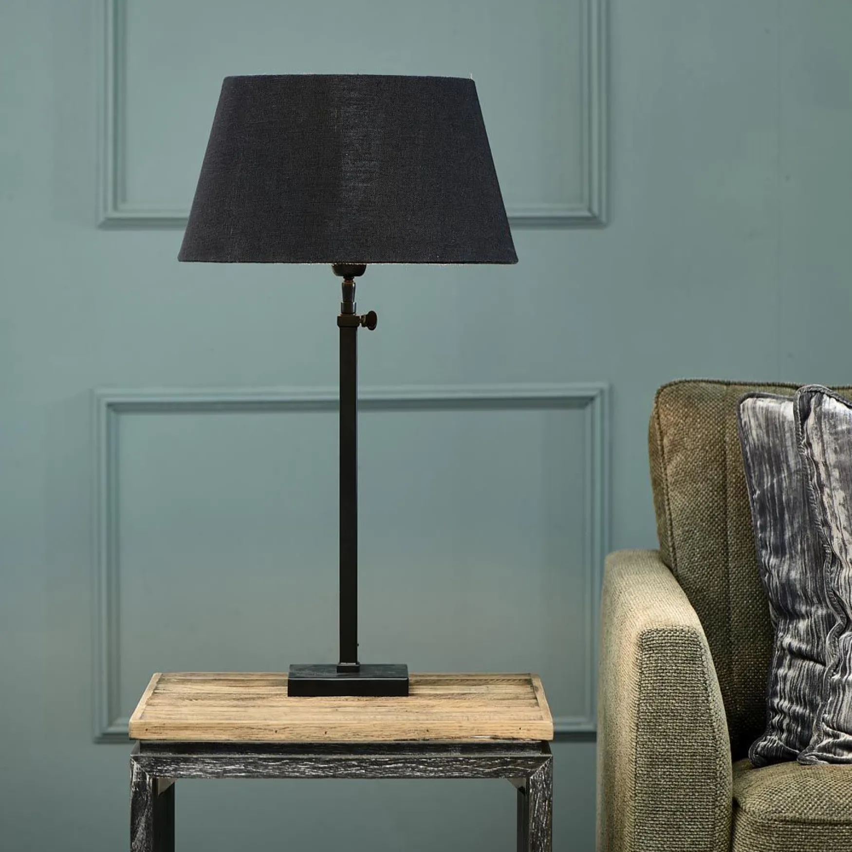 Clearance Rivièra Maison Loveable linen lampshade 28x38, all black