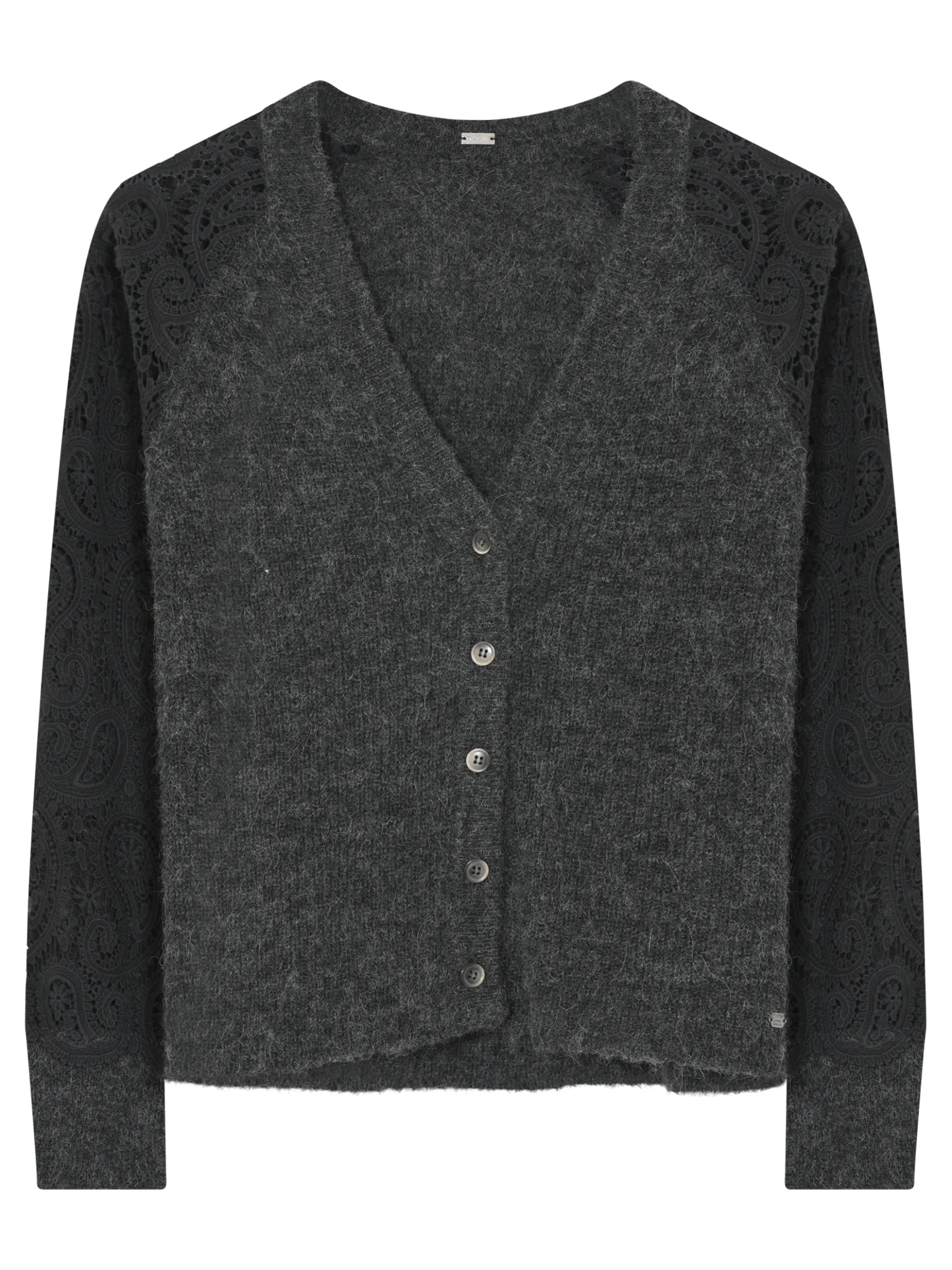 Outlet Gustav Magda v-neck knit with lace, black