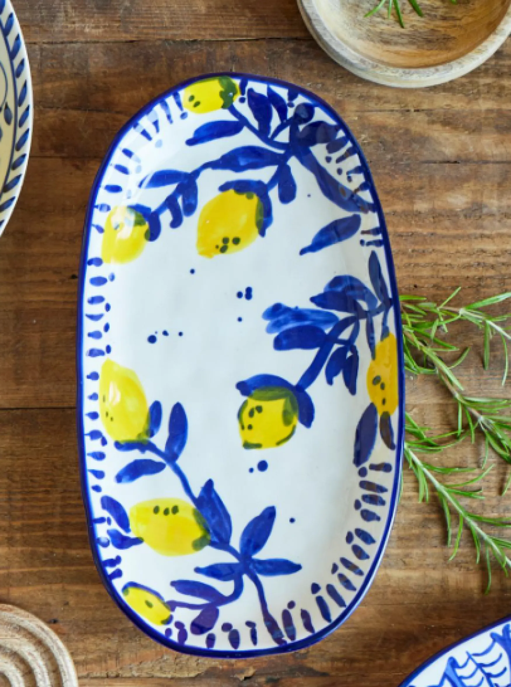 Discount Bloomingville Maxima serving plate, blue