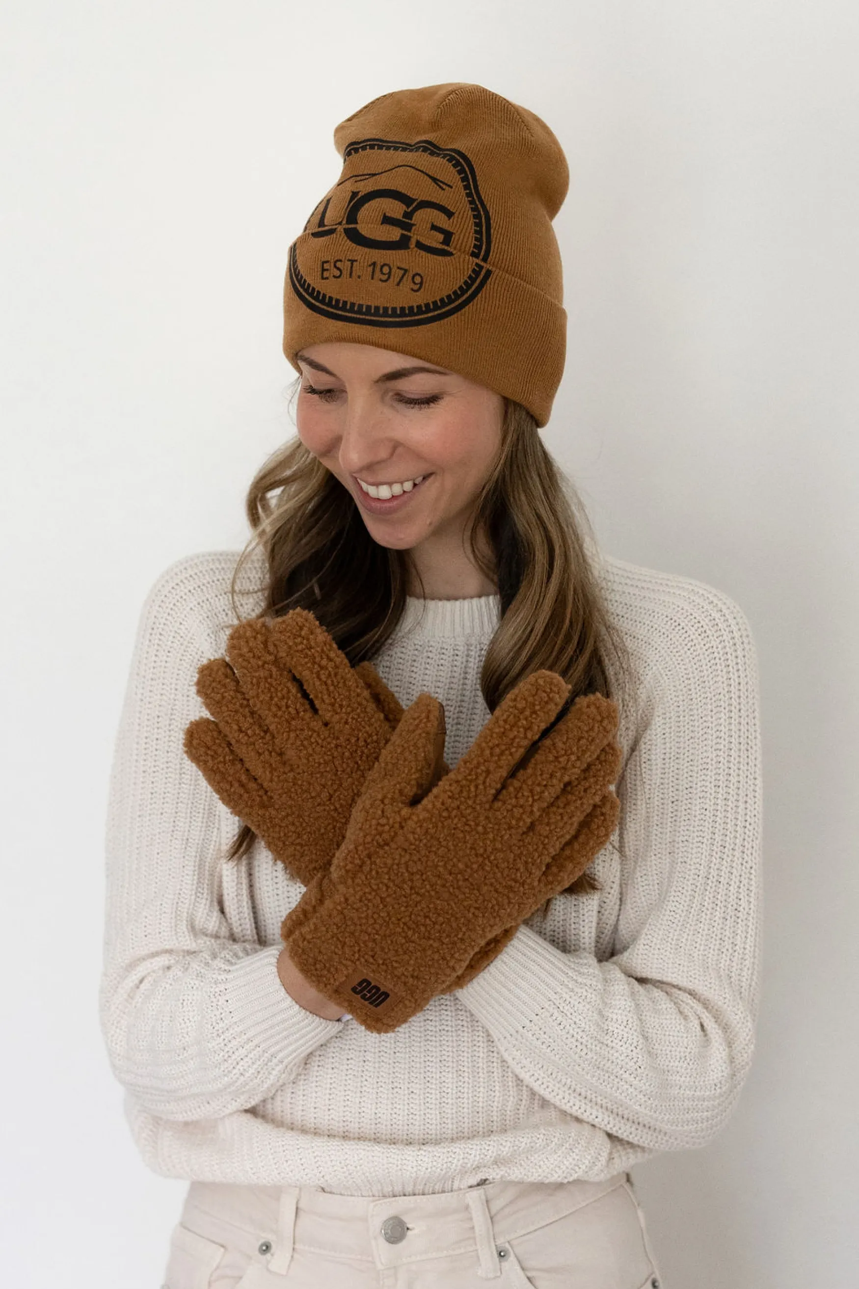 Best UGG Men fluff glove, chestnut