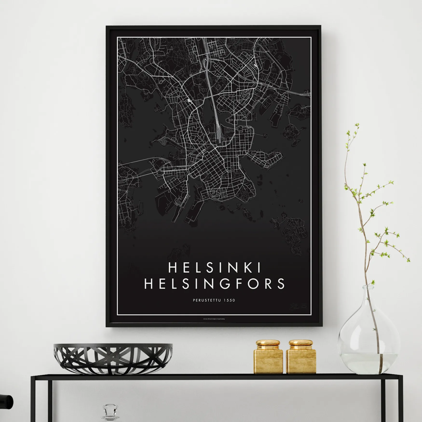 Sale Påster Minimalistinen Helsinki, musta