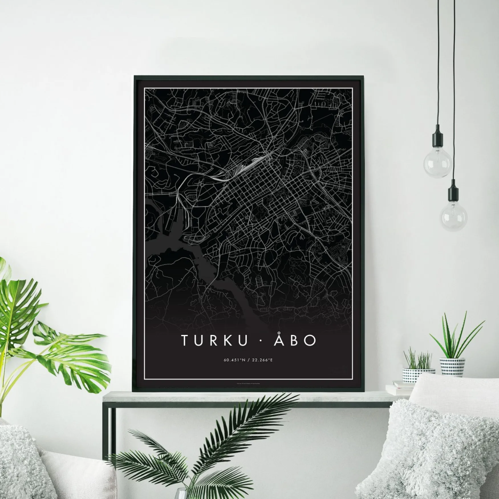 Online Påster Minimalistinen Turku, musta