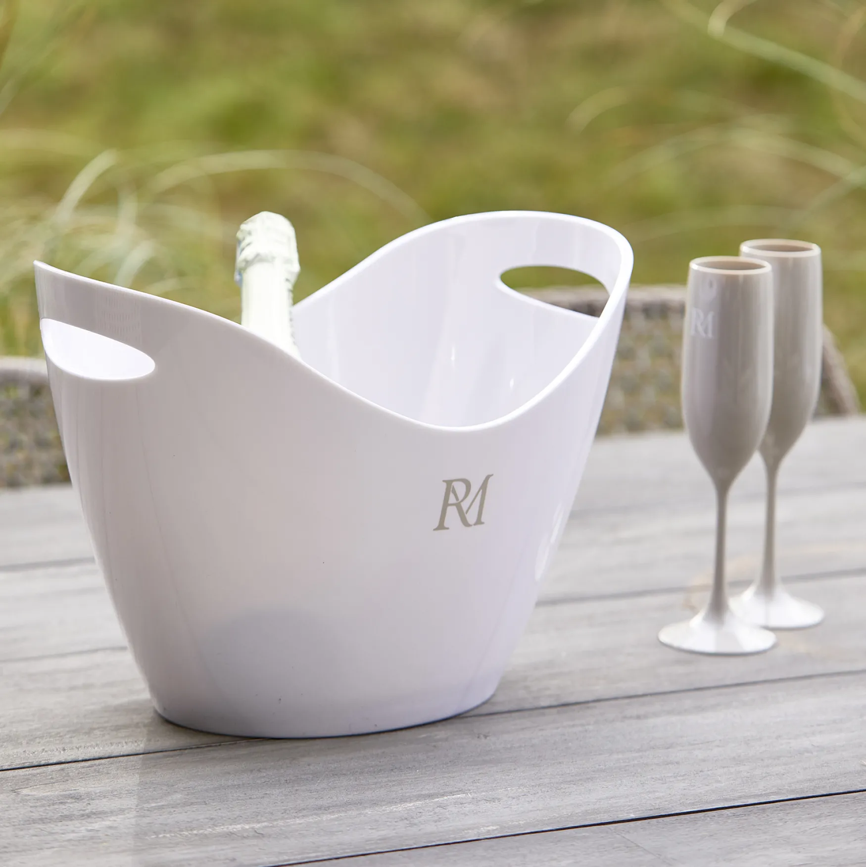 Sale Rivièra Maison Monogram outdoor wine cooler, white