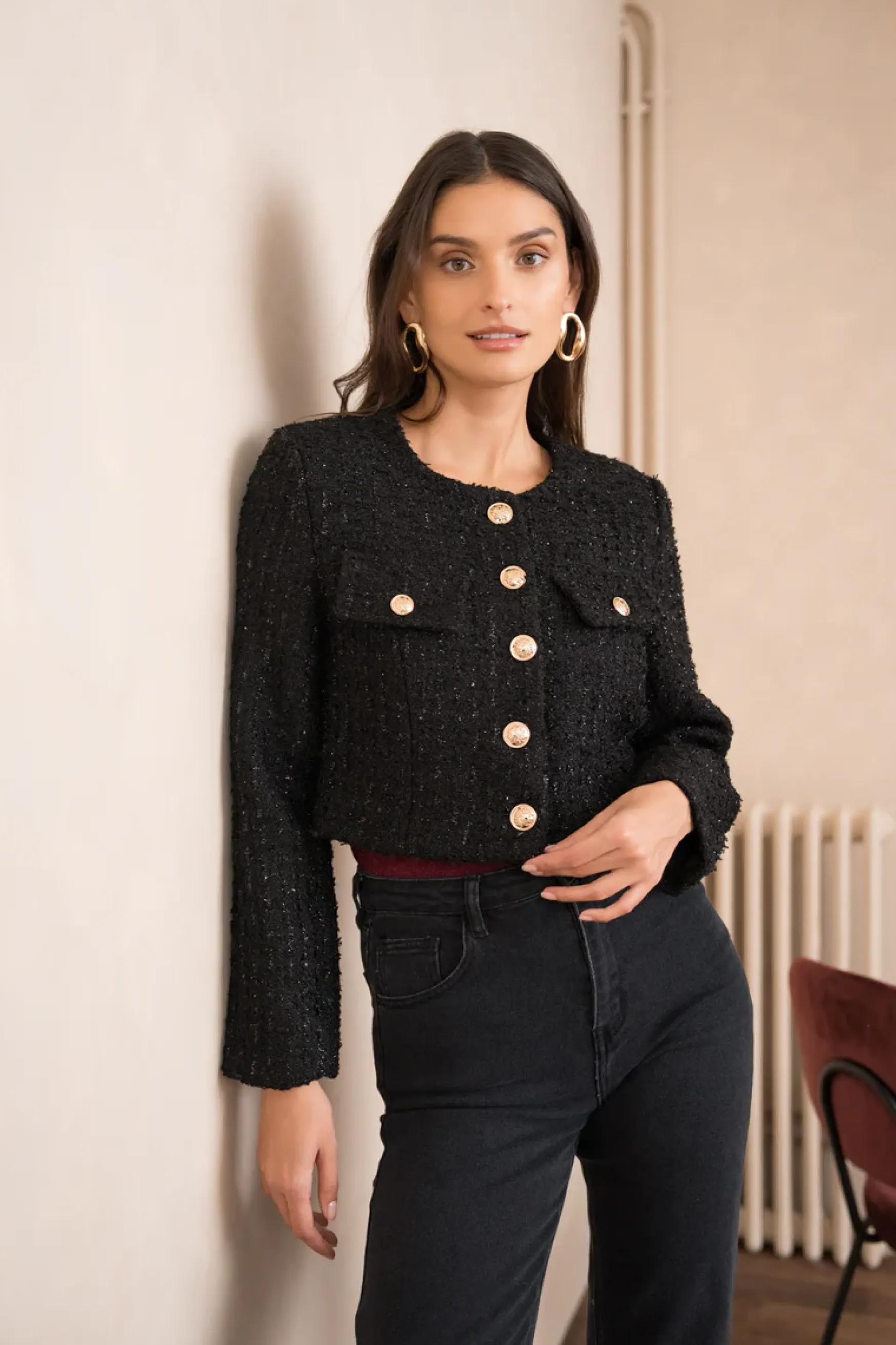 New Choklate Paris Natacha blazer jacket, noir