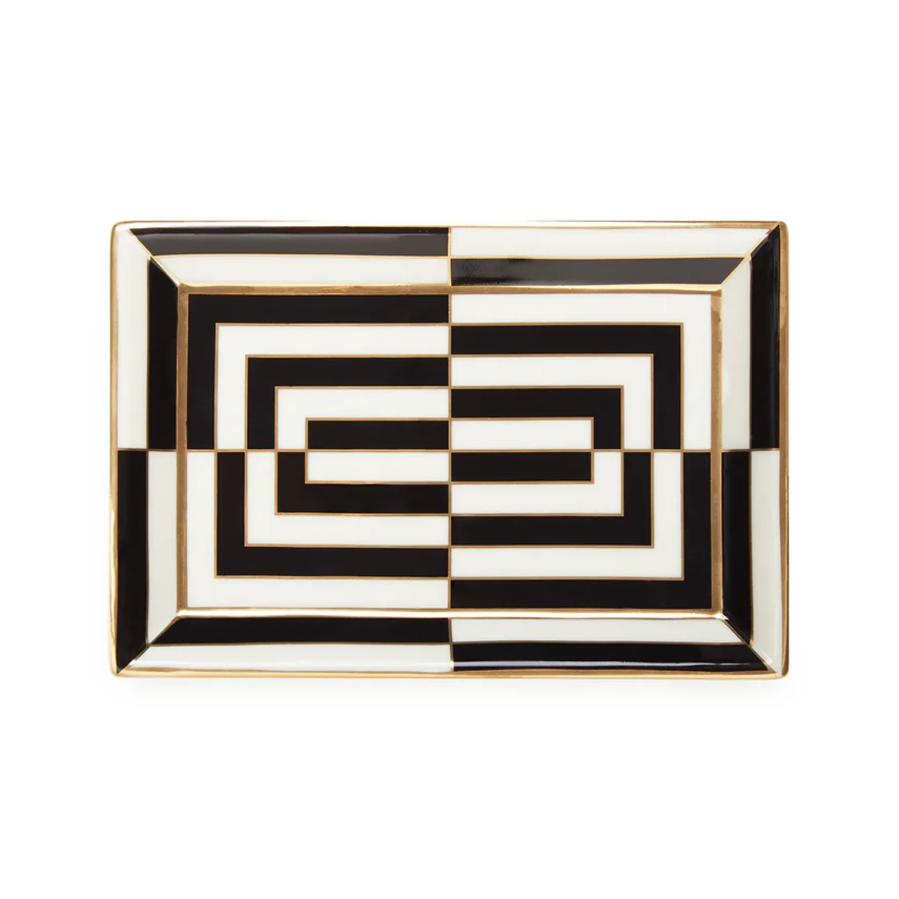 Fashion Jonathan Adler Op art rectangle tray, black/white