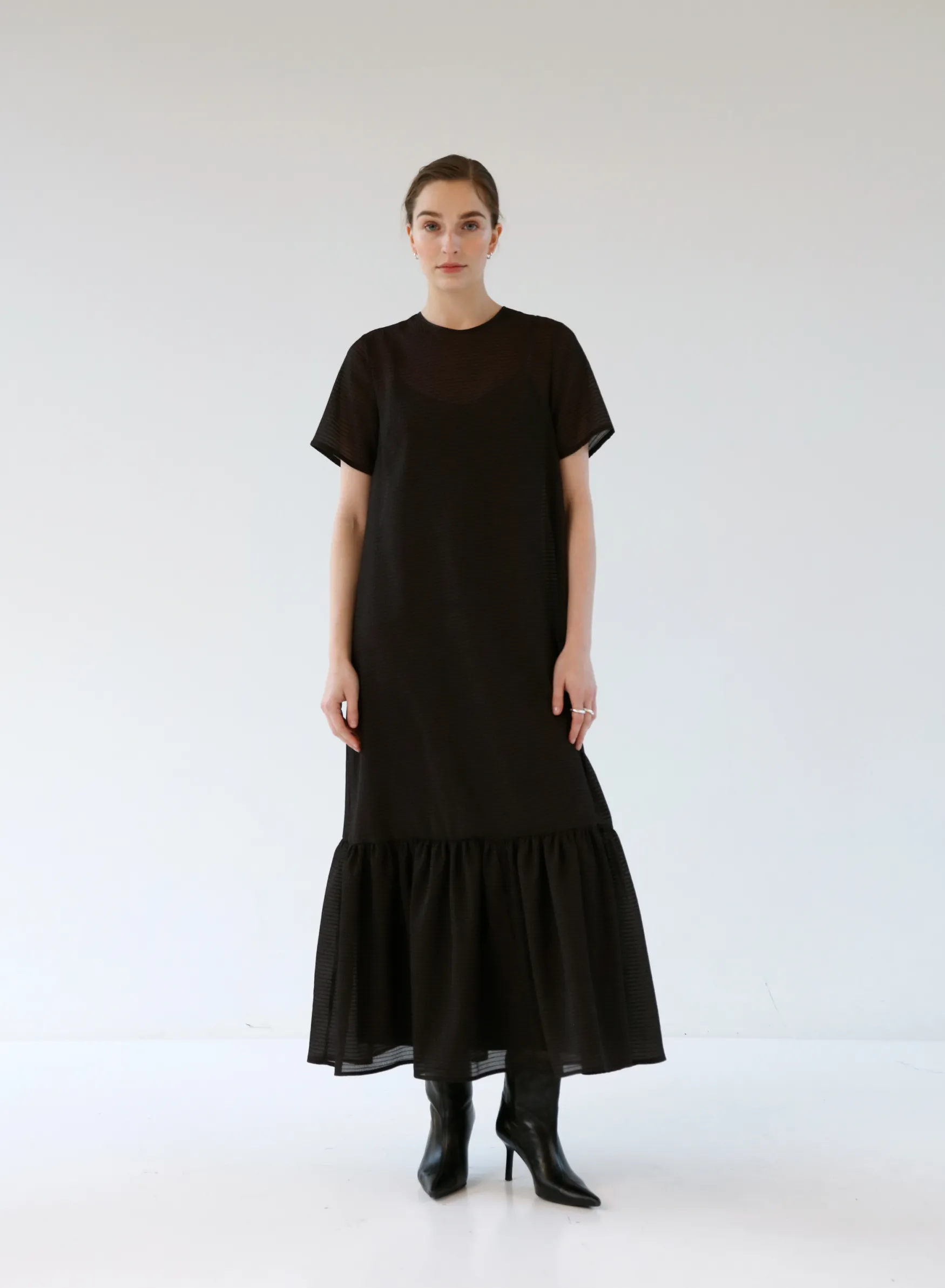 New GAUHAR Helsinki Organza gown, chocolate
