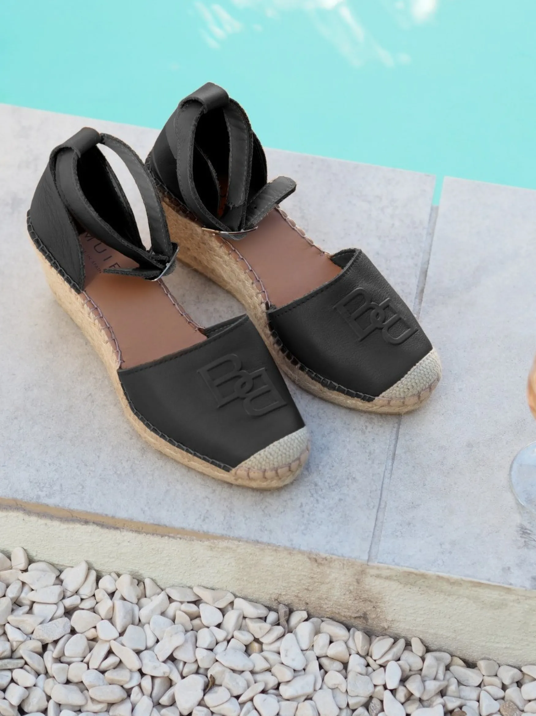 Online Balmuir Palma midi heel espadrillos, black