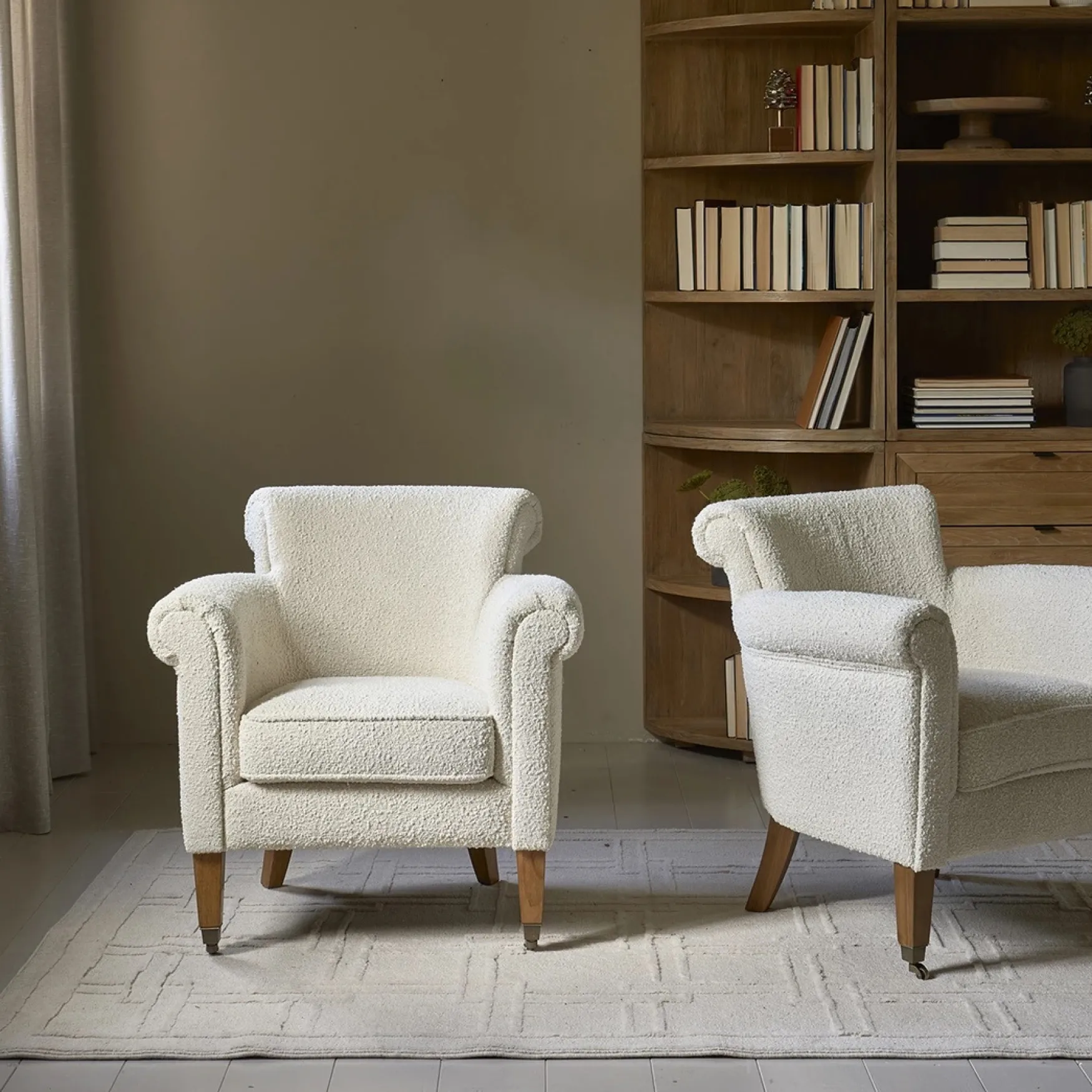 Fashion Rivièra Maison Paramount armchair bouclé, white sand
