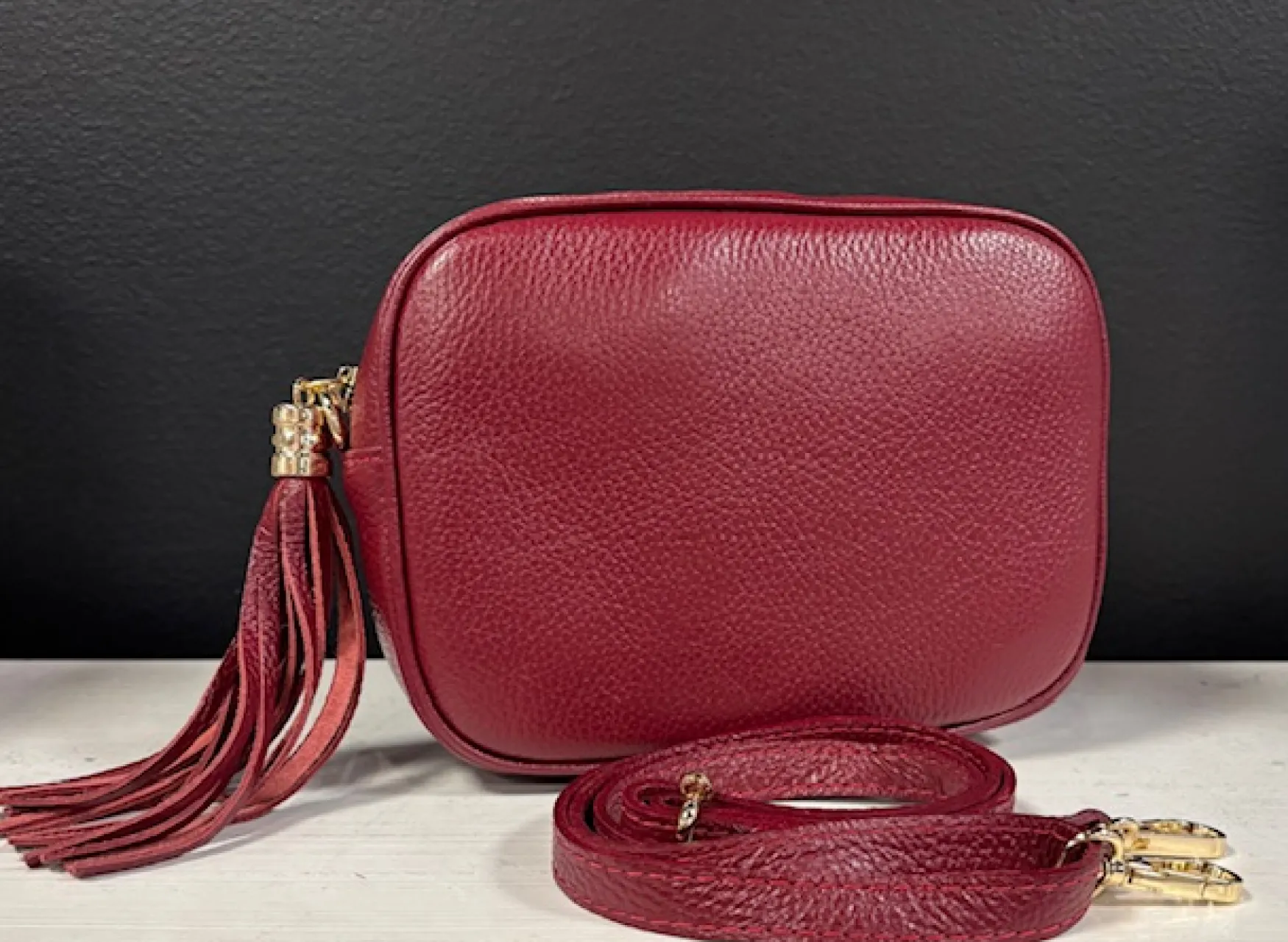 Discount Peura Collection Plaza nahkalaukku, viininpunainen/kulta