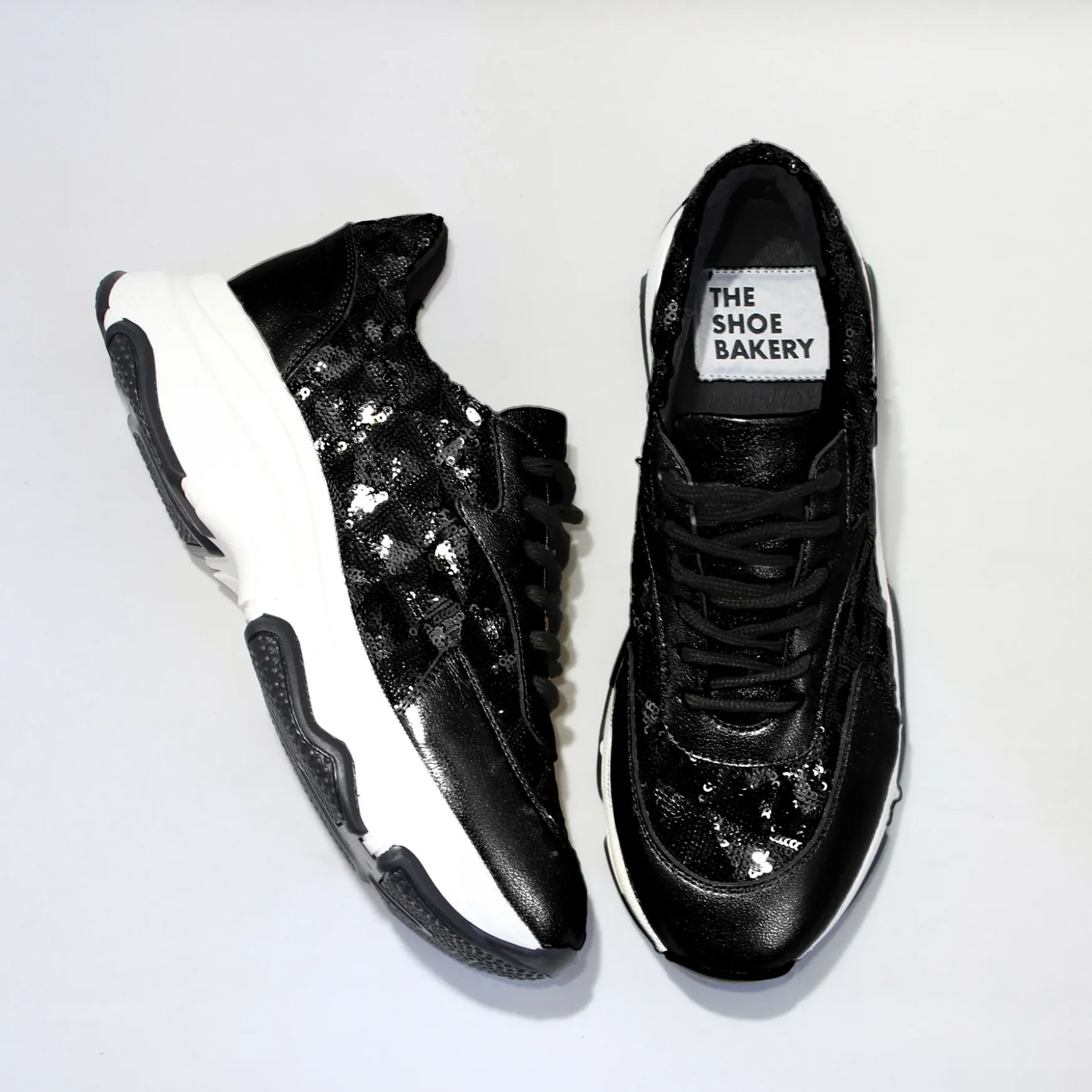 Hot The Shoe Bakery Poppy sneaker, black glitter