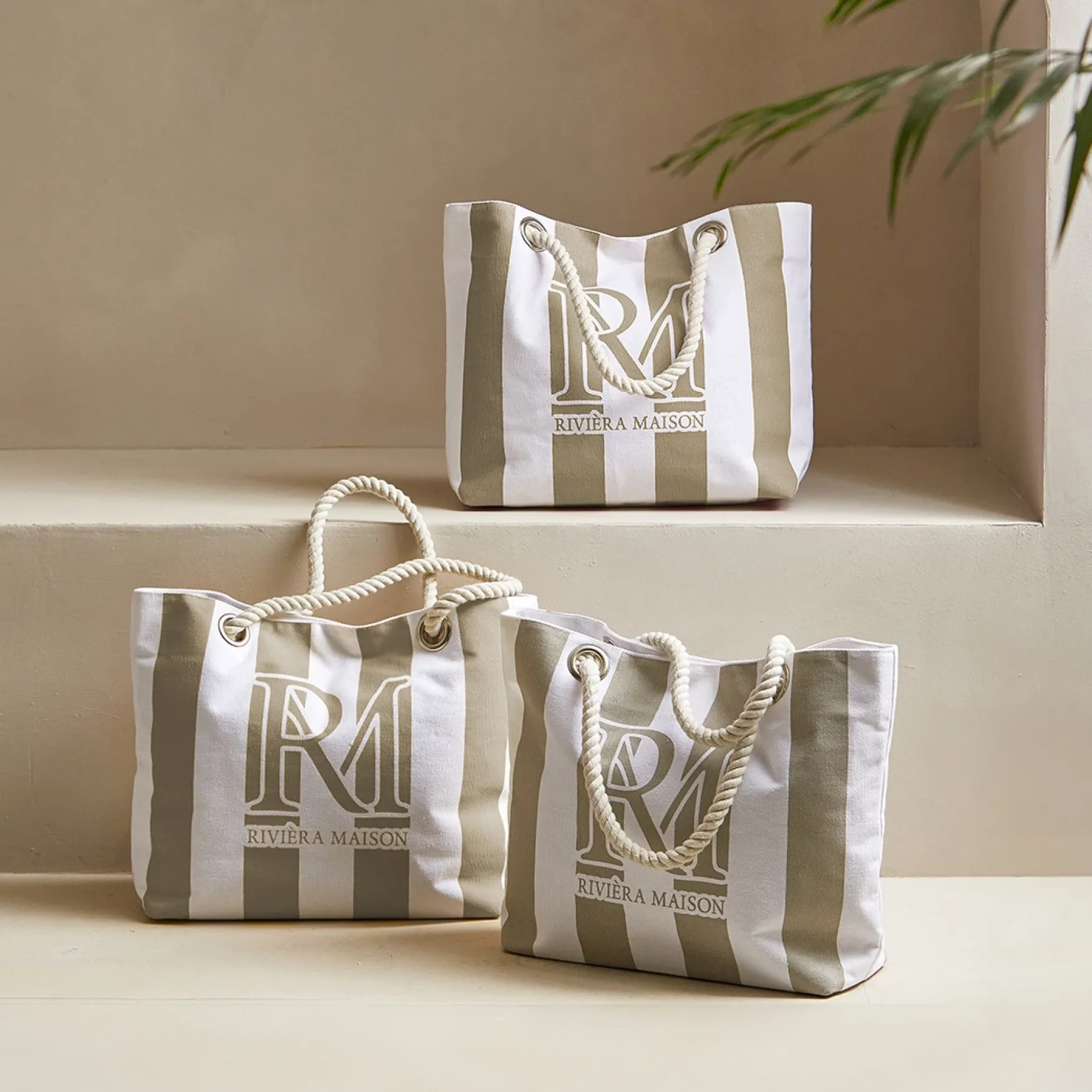 Online Rivièra Maison RM monogram cotton bag, flax