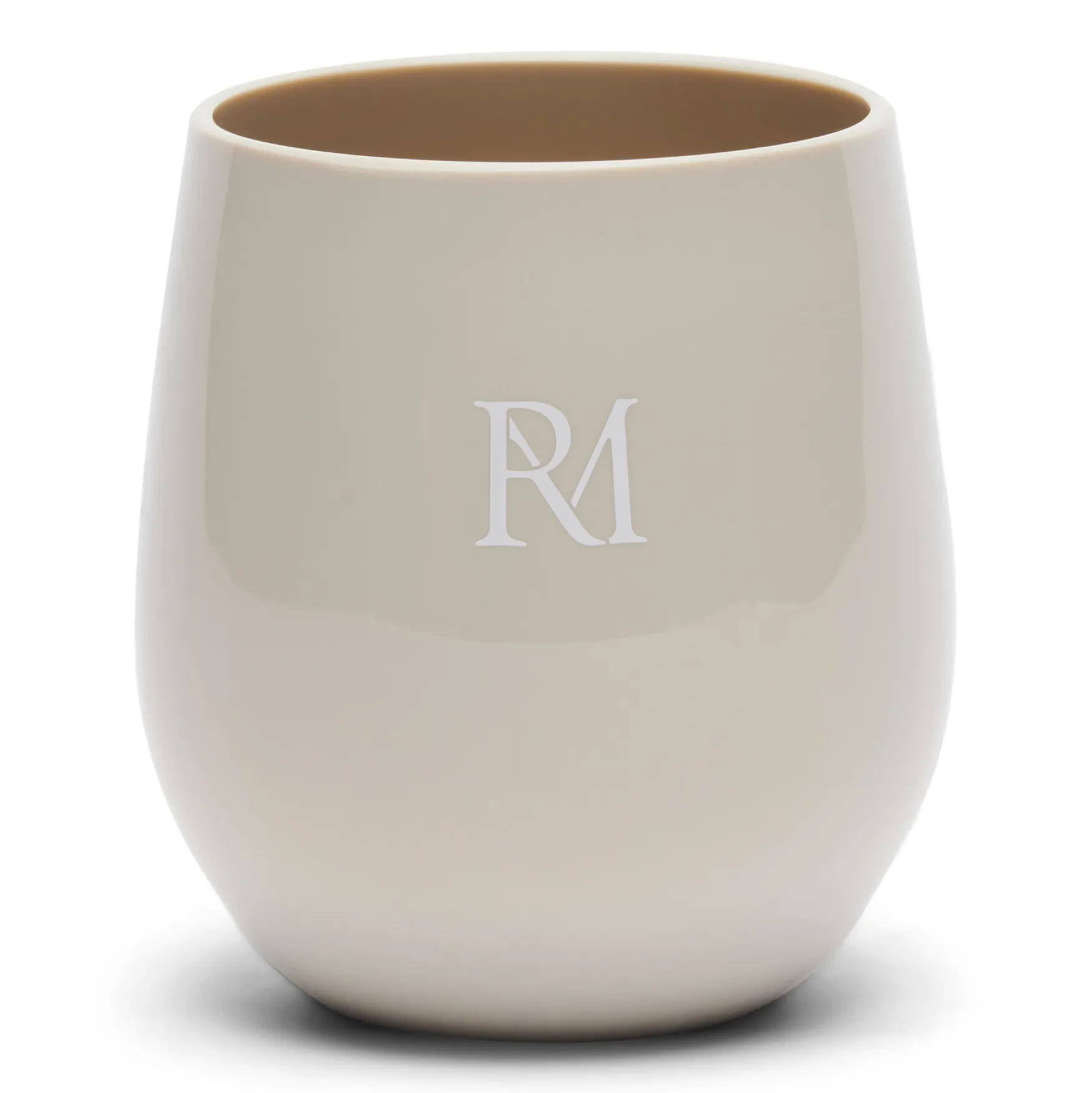 Clearance Rivièra Maison RM monogram outdoor water glass, flax