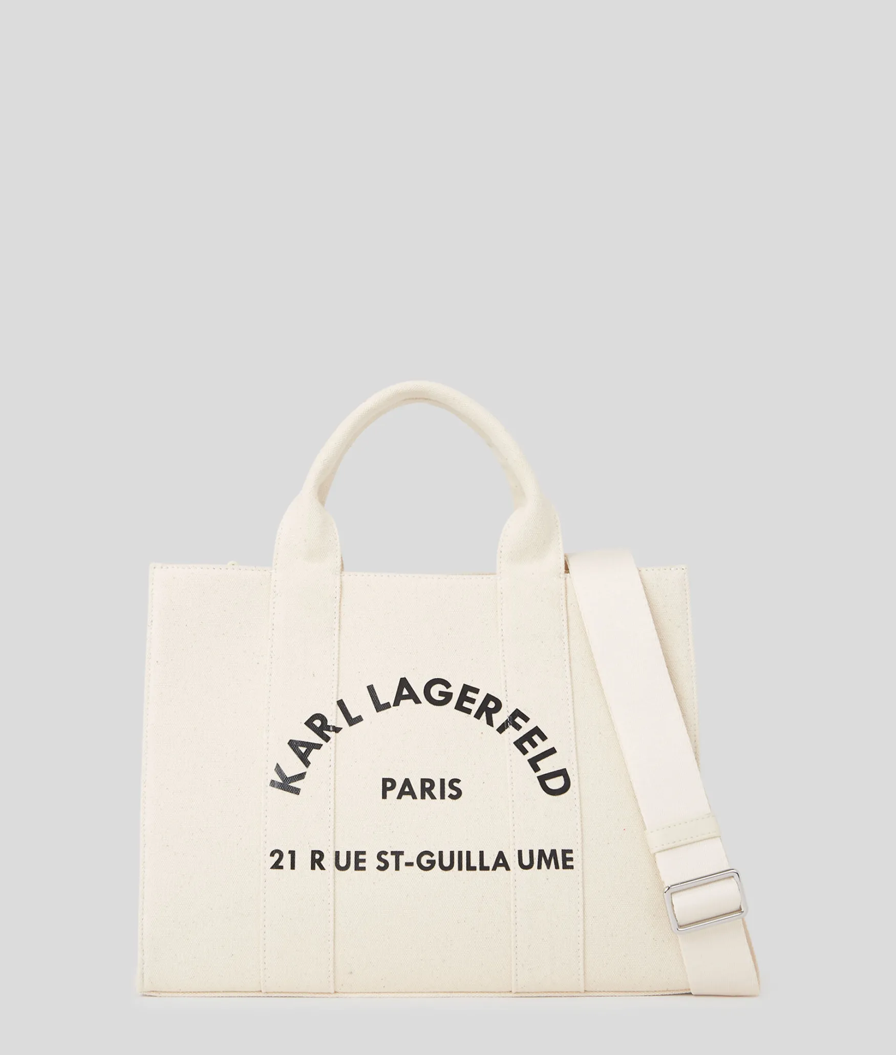 Sale KARL LAGERFELD Rue St-Guillame medium square tote bag, natural